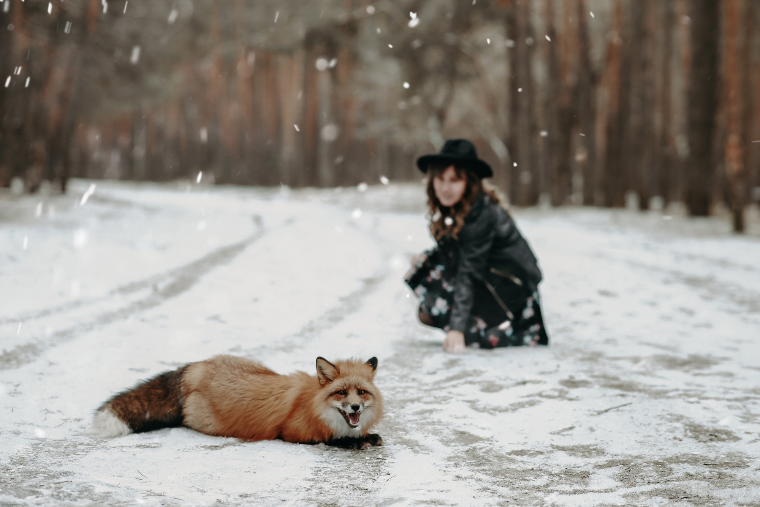 Евгения и Лисёнок. Фотограф Брянск