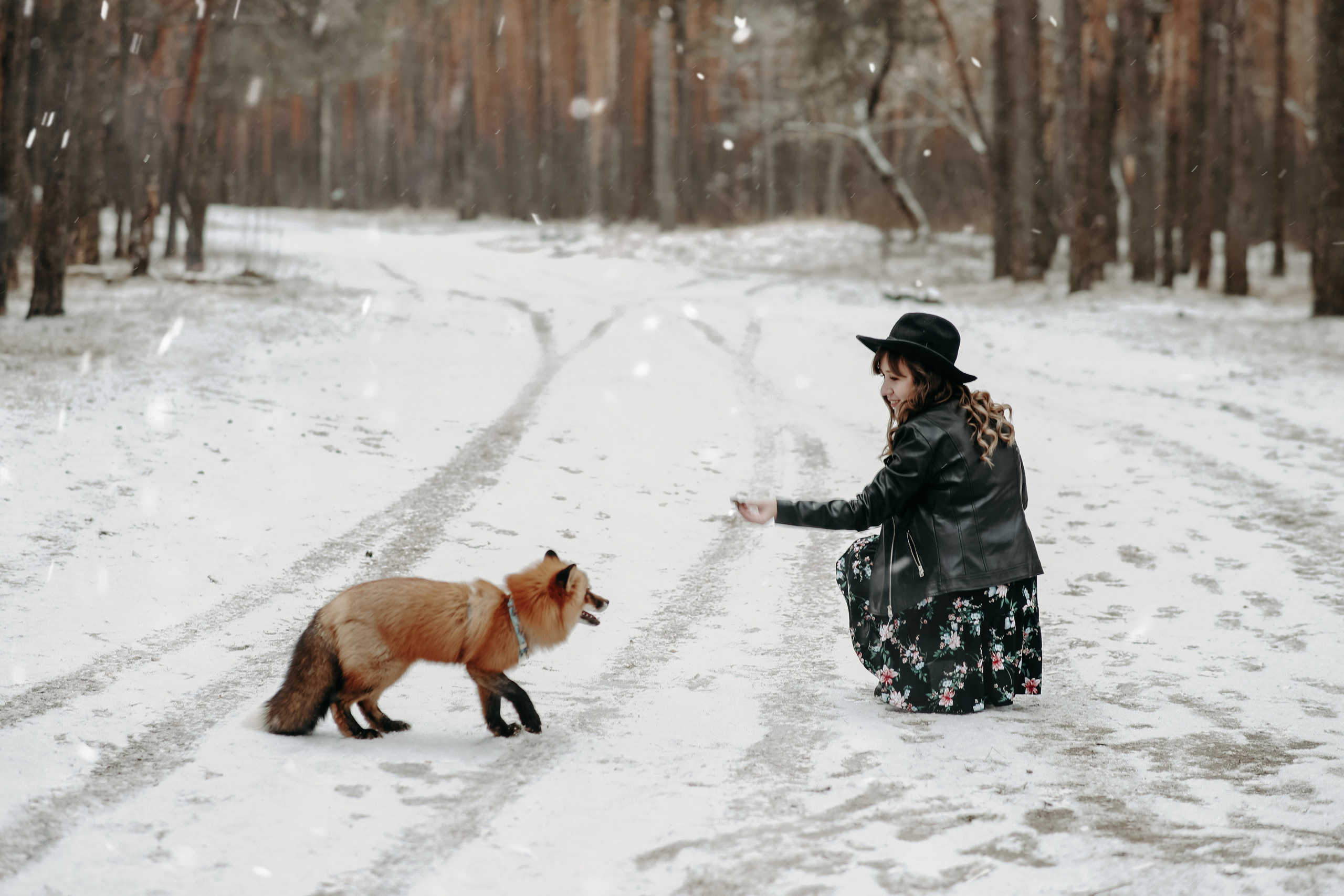 Евгения и Лисёнок. Фотограф Брянск
