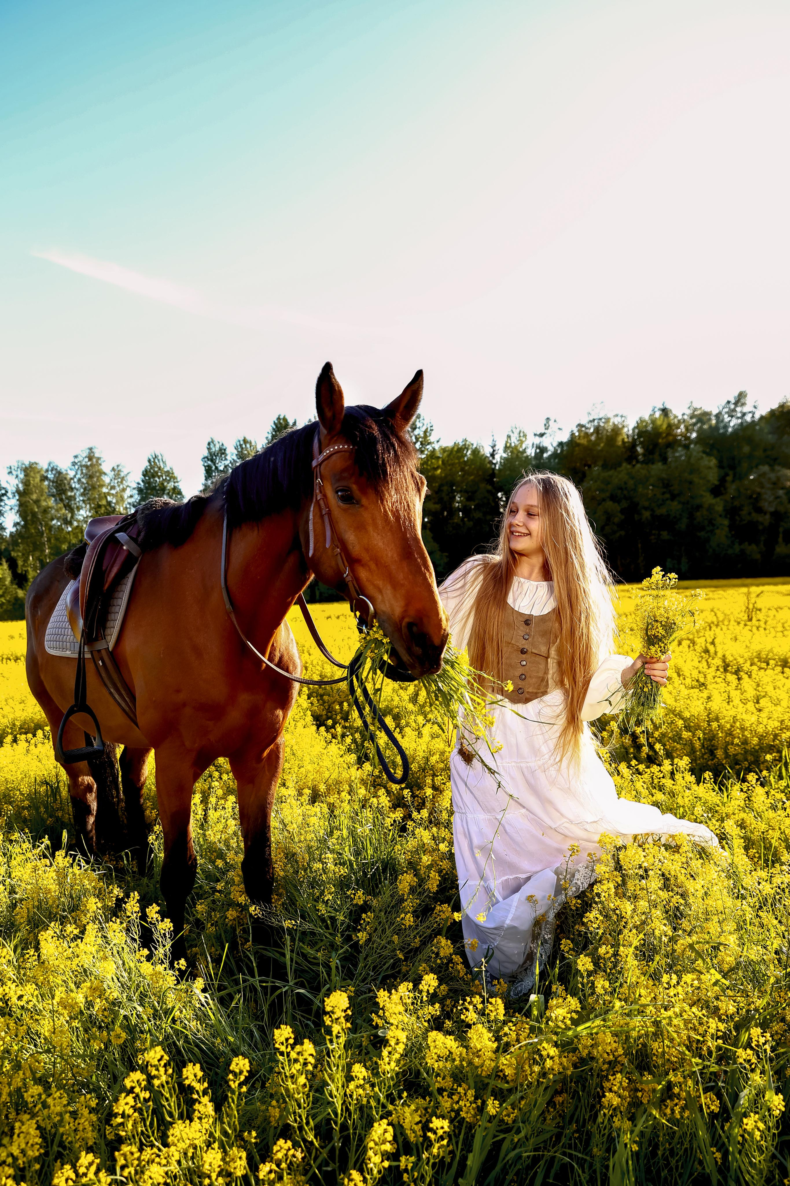 Съемка с конем на природе. Фотограф — Татьяна Кириллова, г. Санкт-Петербург
