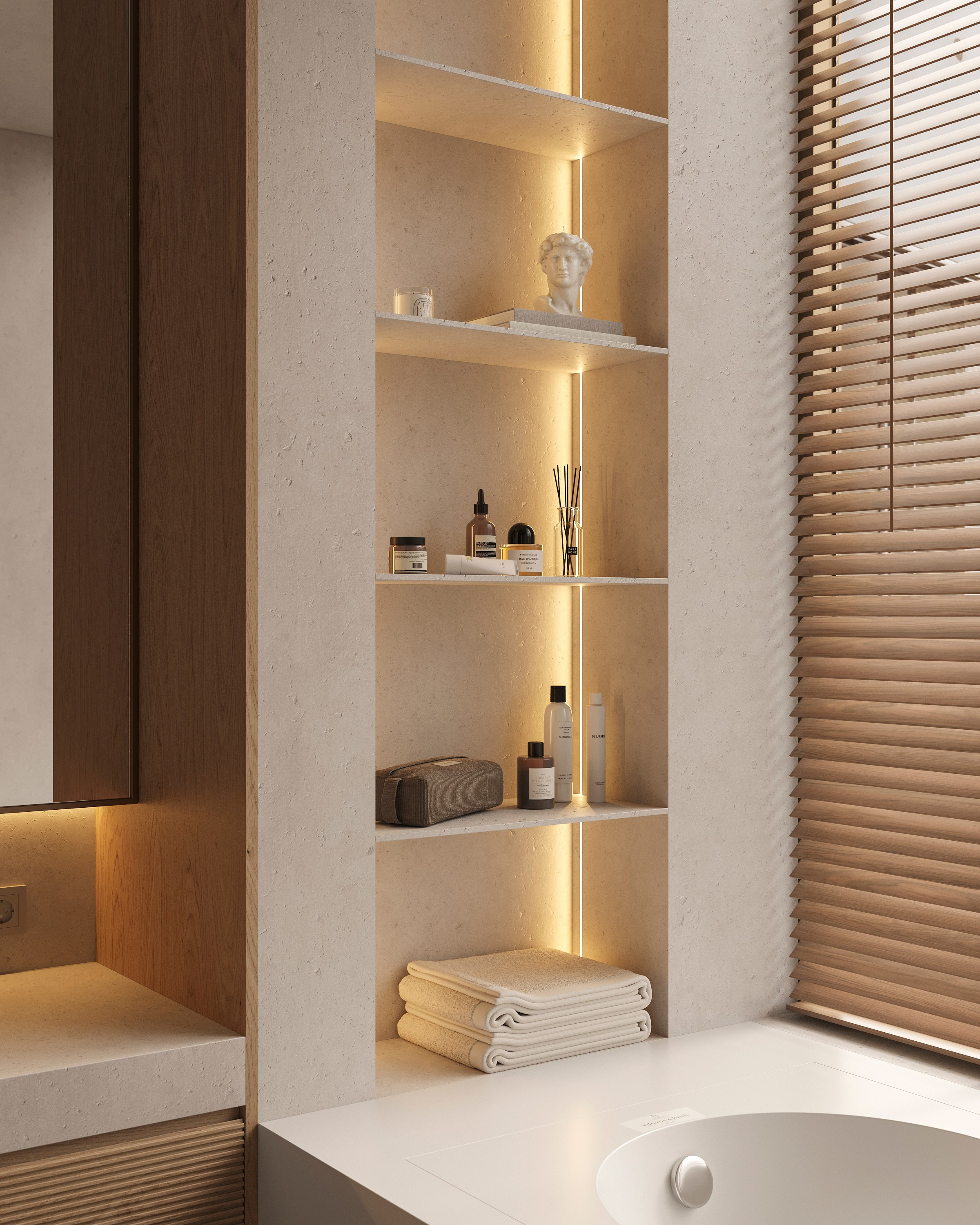 ZEN BATHROOM | SUNNY & SOFT CONCEPTS. Interior Visualization by Valerie Stetyukevich