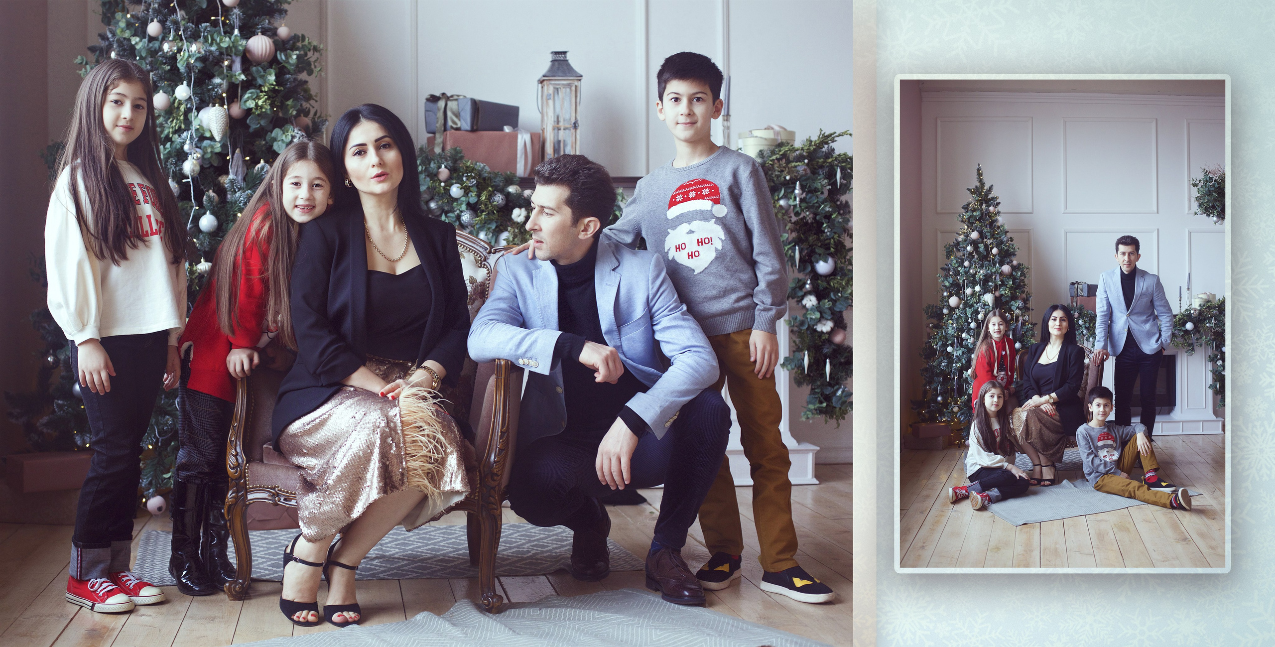 Большая дружная семья в Рождественской фотостудии. Фотохудожник Наталия Кирсанова