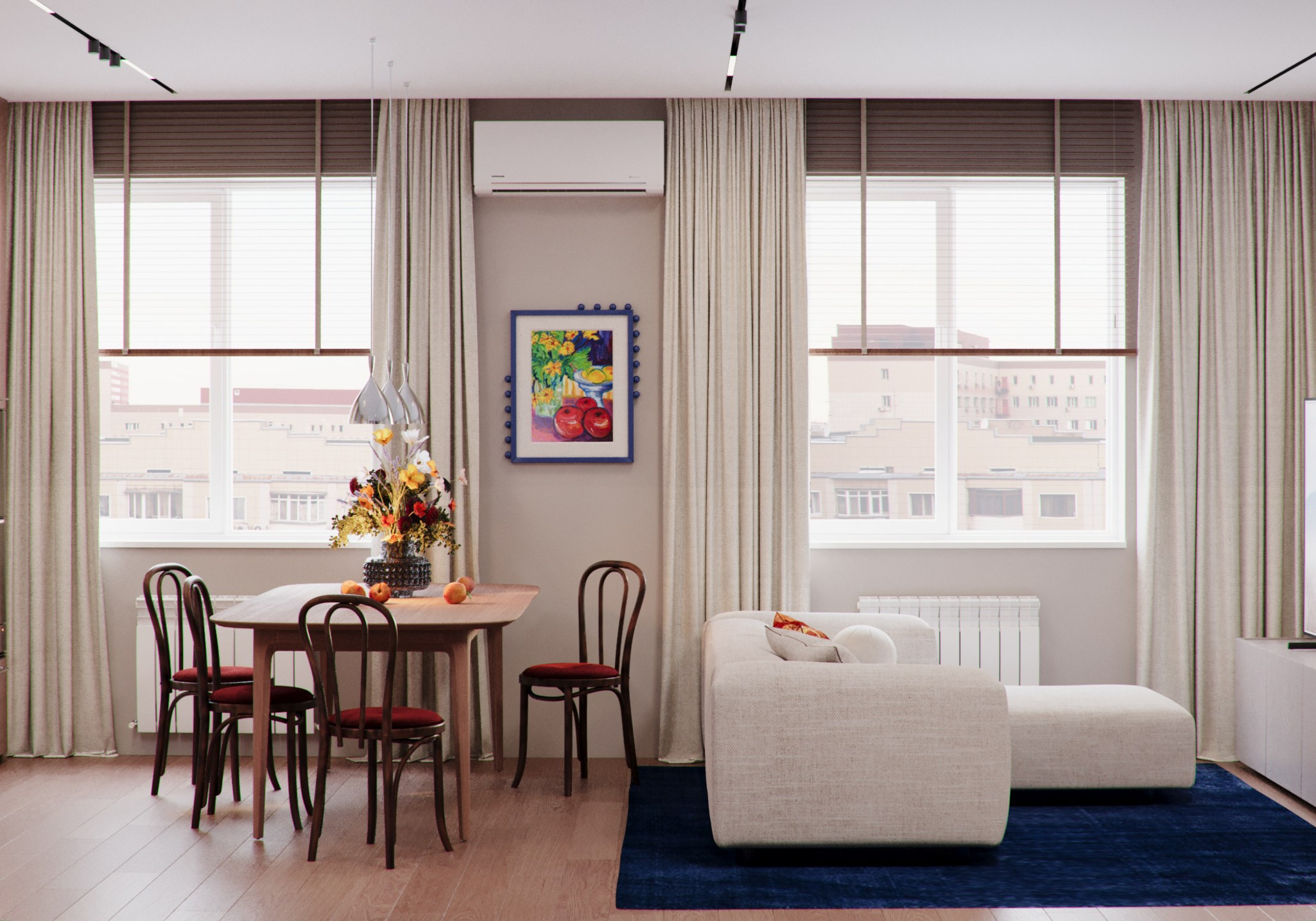 Квартира для молодой пары с этническим декором 60 m². SHAIMERDINOVA INTERIORS