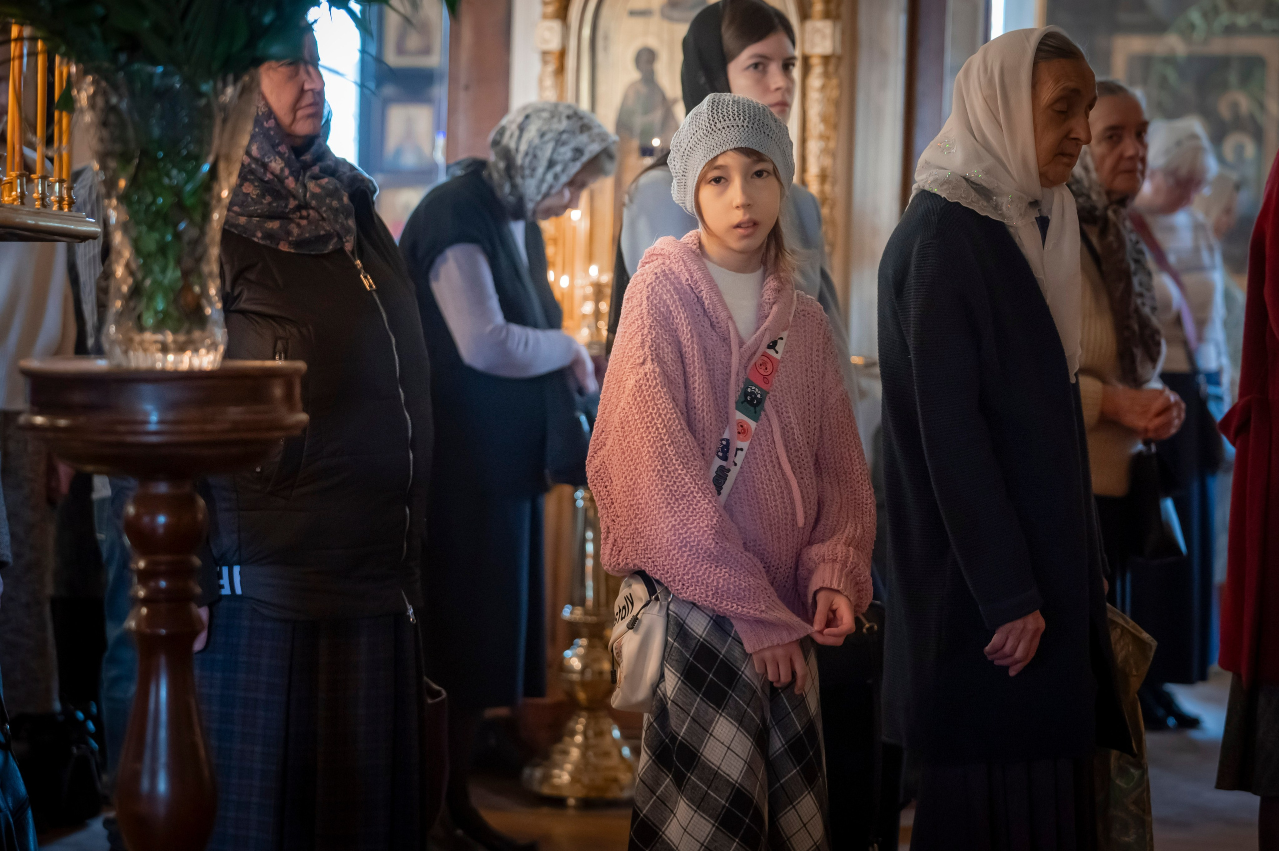 Богородский храм. Благовещение. Божественная Литургия. Антон и Татьяна Денисенко — В храме