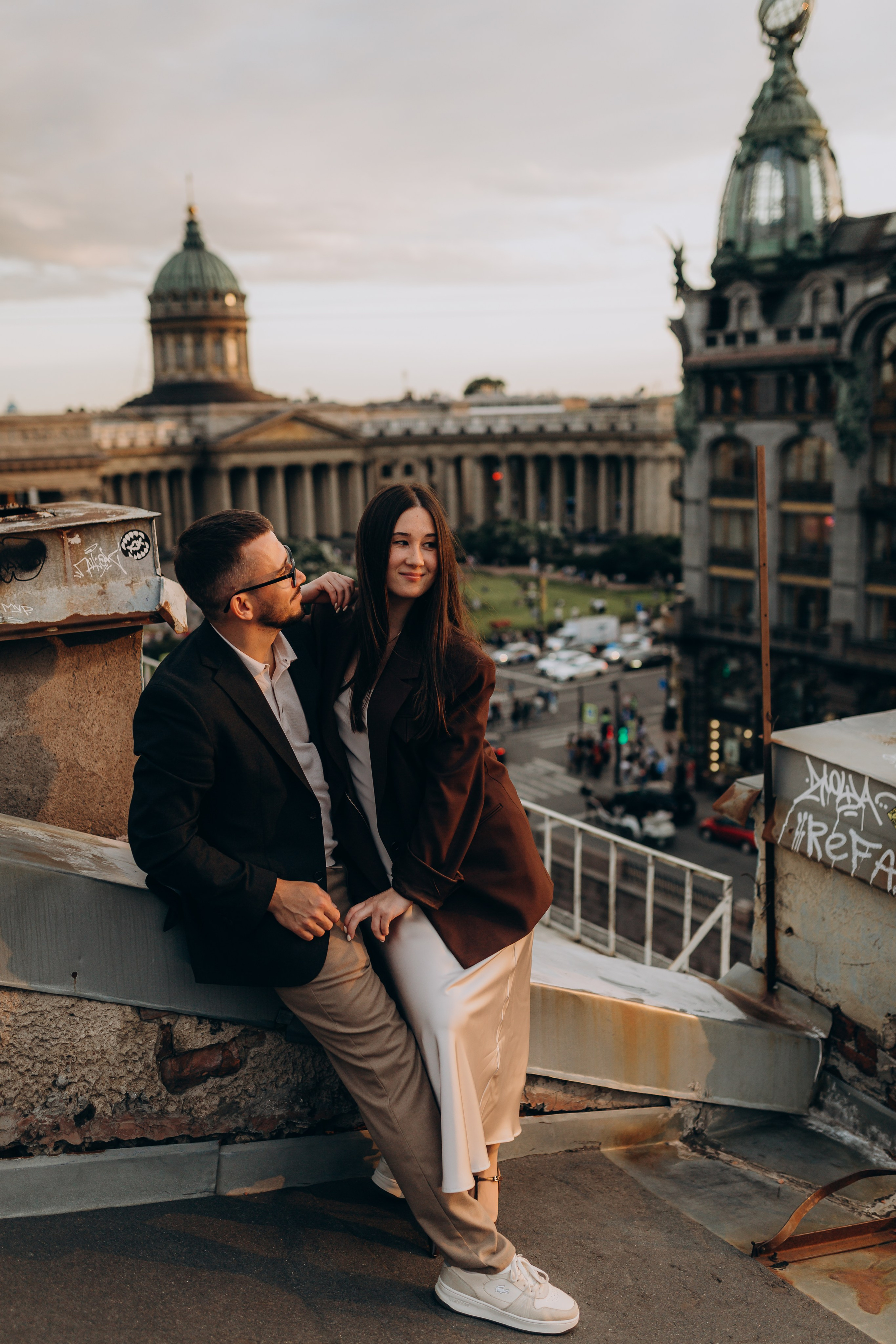 LoveStory на крышах Питера. Фотограф Санкт-Петербург Князева Елизавета
