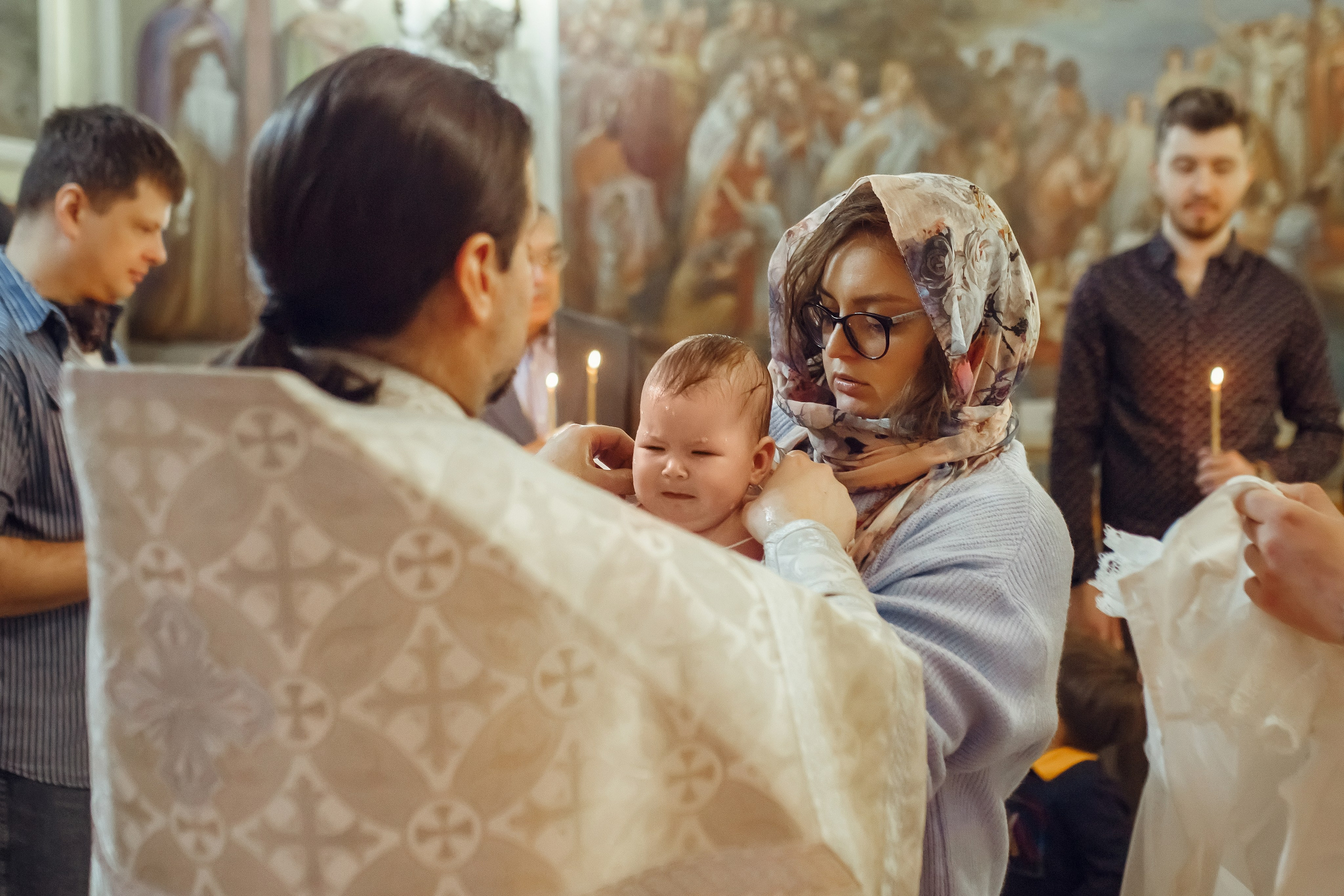 Крещение Валерии. Фотограф на Крещение, семейный фотограф в Москве