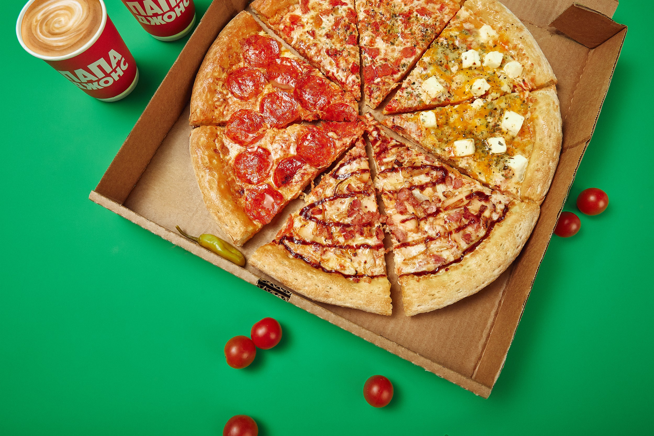 Съёмка для сети ресторанов «Папа Джонс»