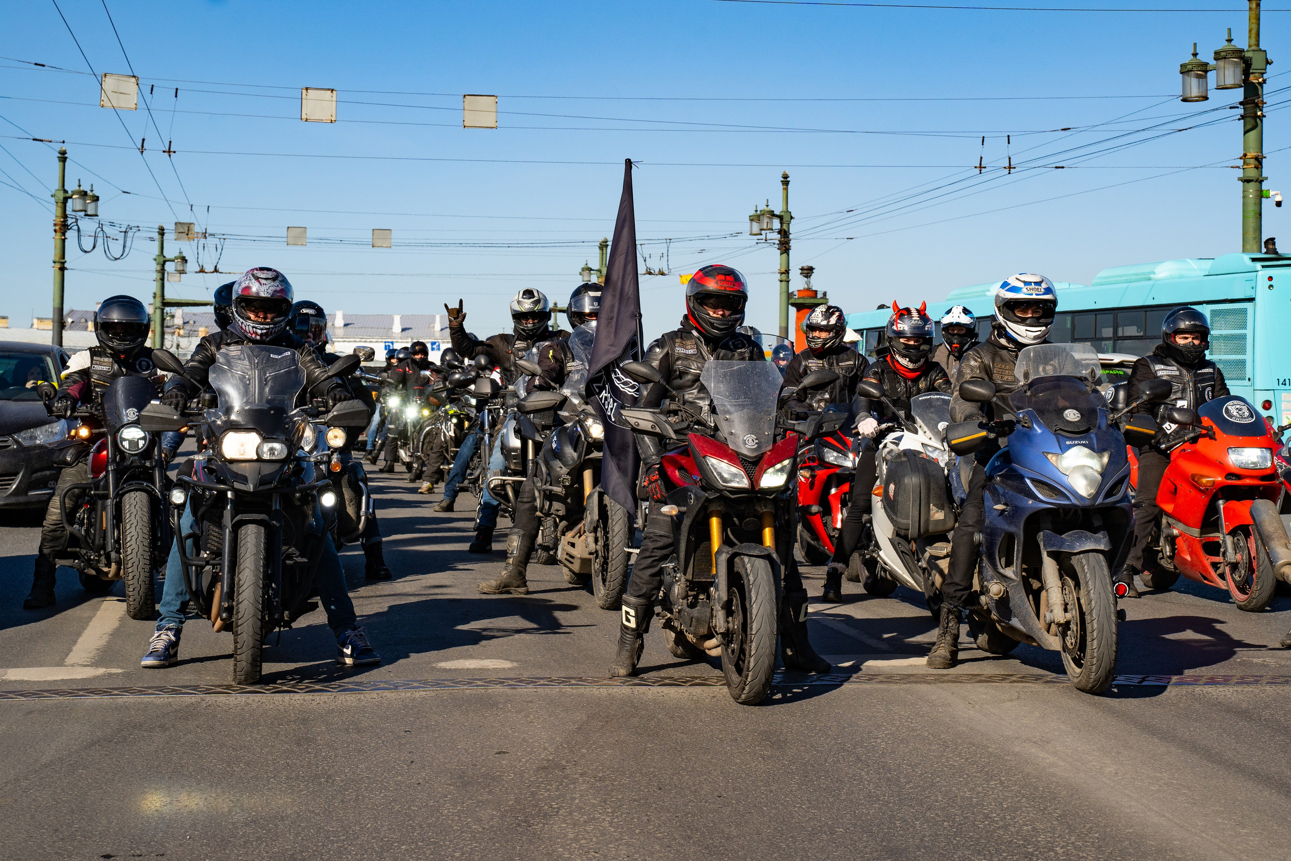 Весенний прохват мотоклуба Normans Riders MC. Концертный и репортажный фотограф в Санкт-Петербурге Слава Пахомов