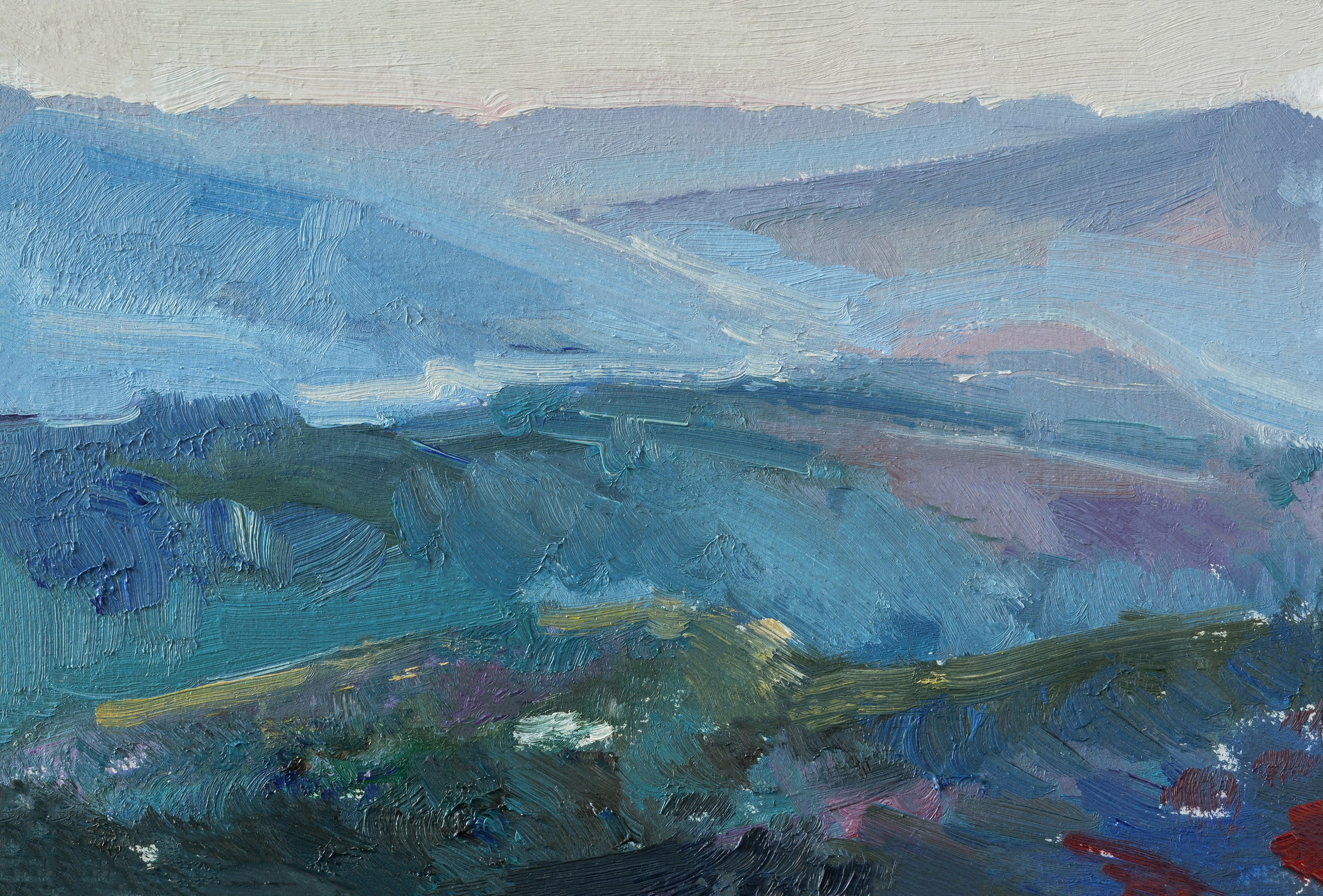 "Туман в горах" картон, масло 10.5х15см, 2024