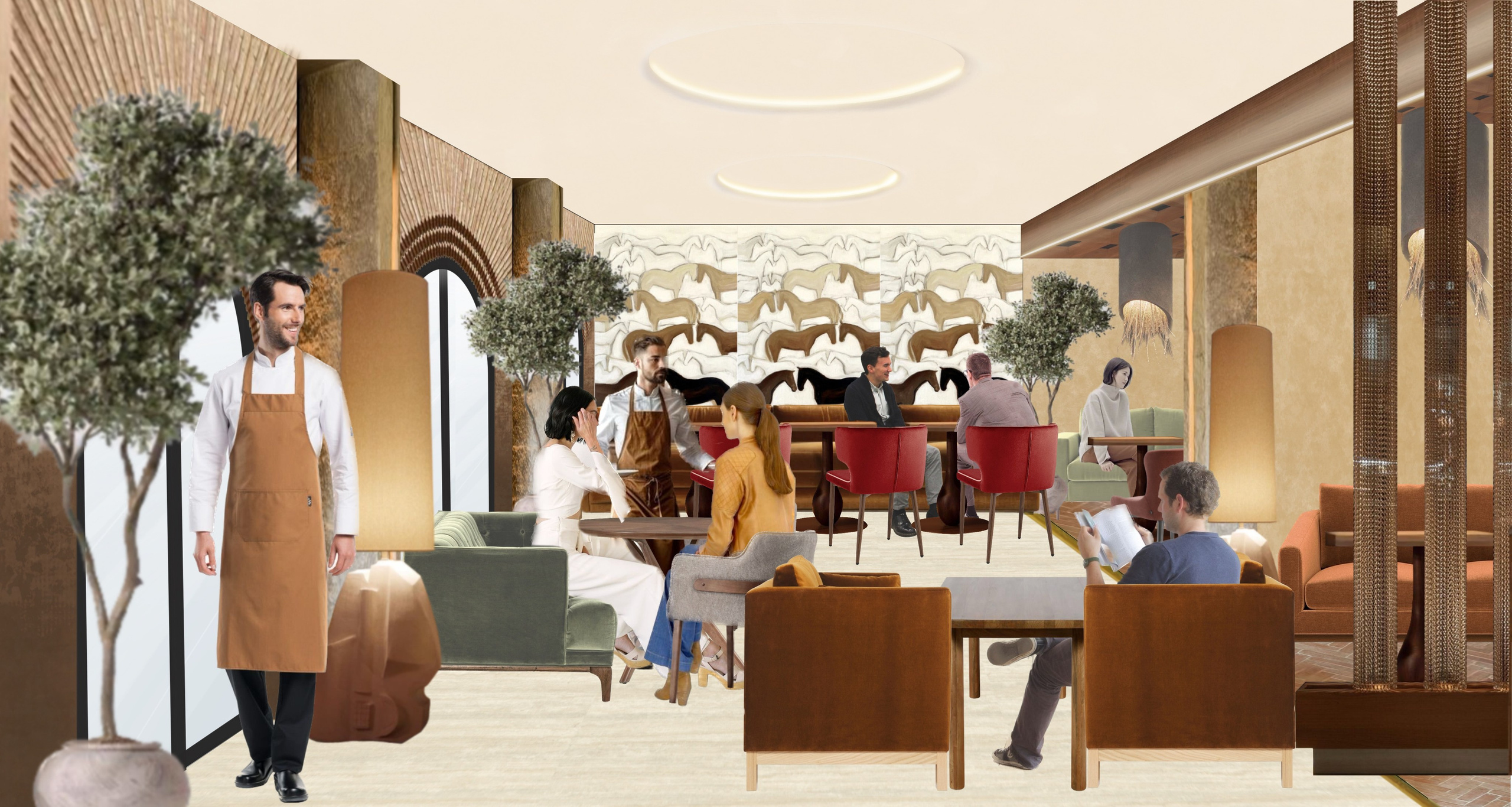 Ресторан (дизайнеры Ирма Чигарова и Лидия Ефремова). Дизайн интерьеров по всему миру