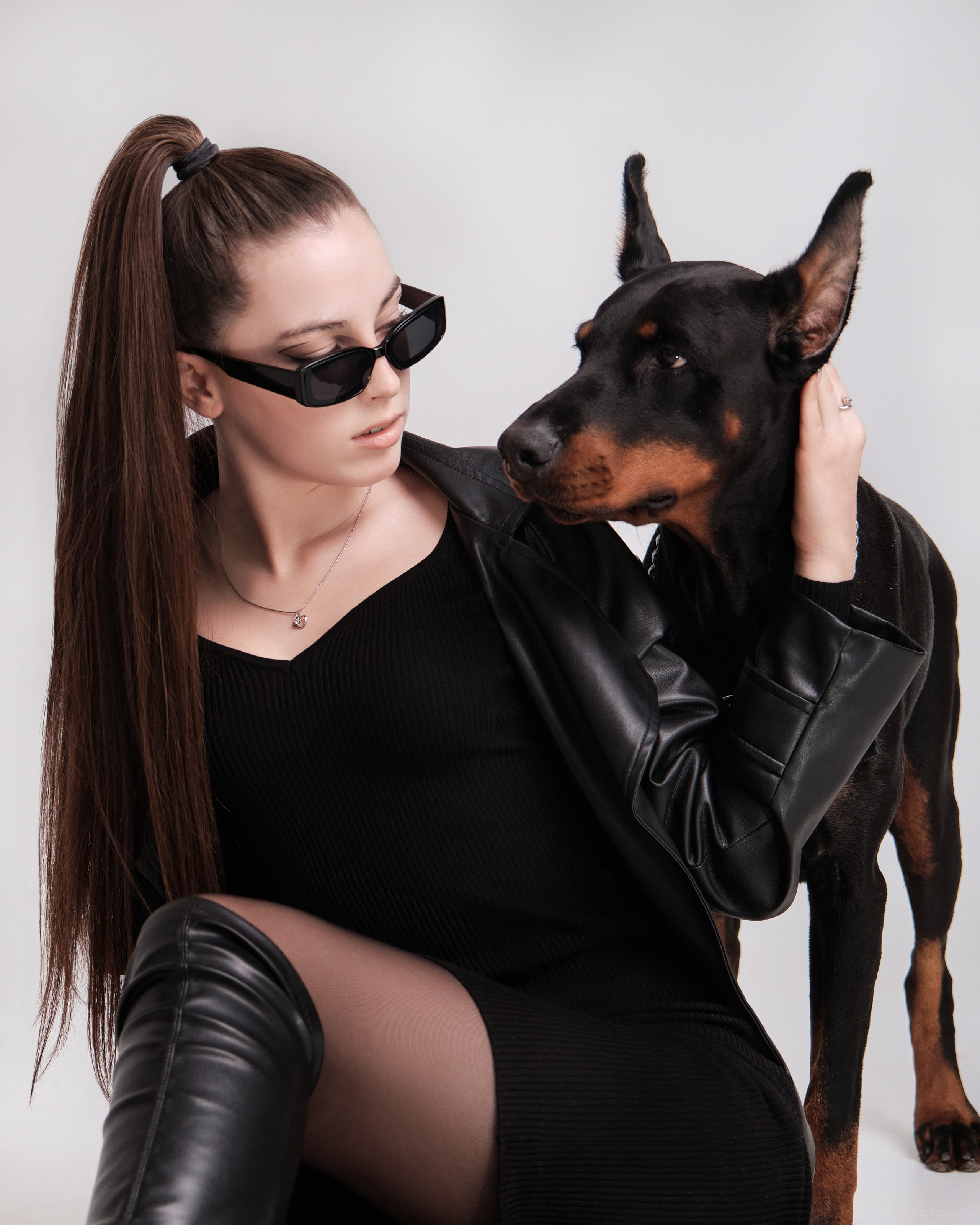 гламурная фотосессия с доберманом