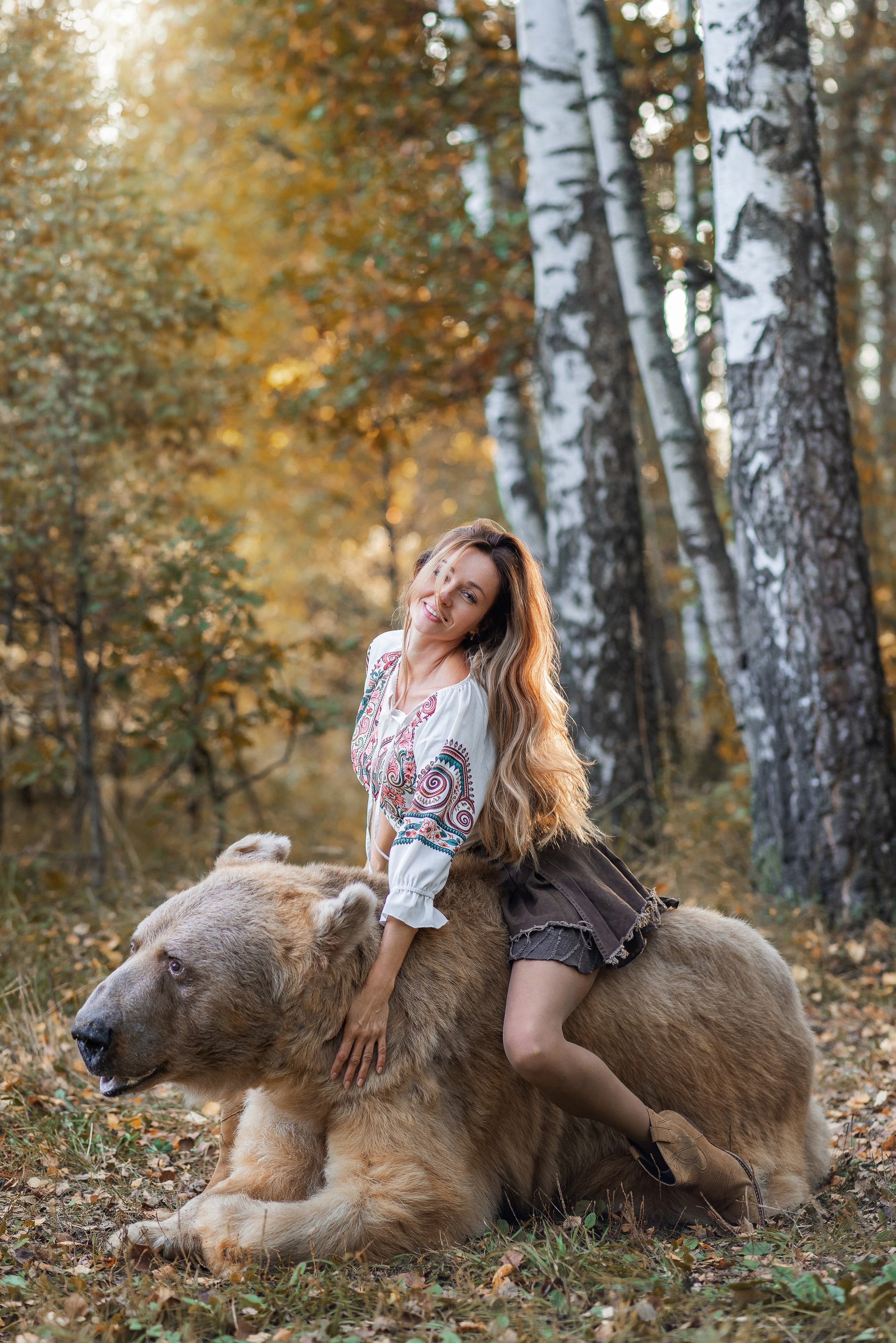 Фотосессия с медведем. Фотограф Лия Милк | Москва, Подмосковье