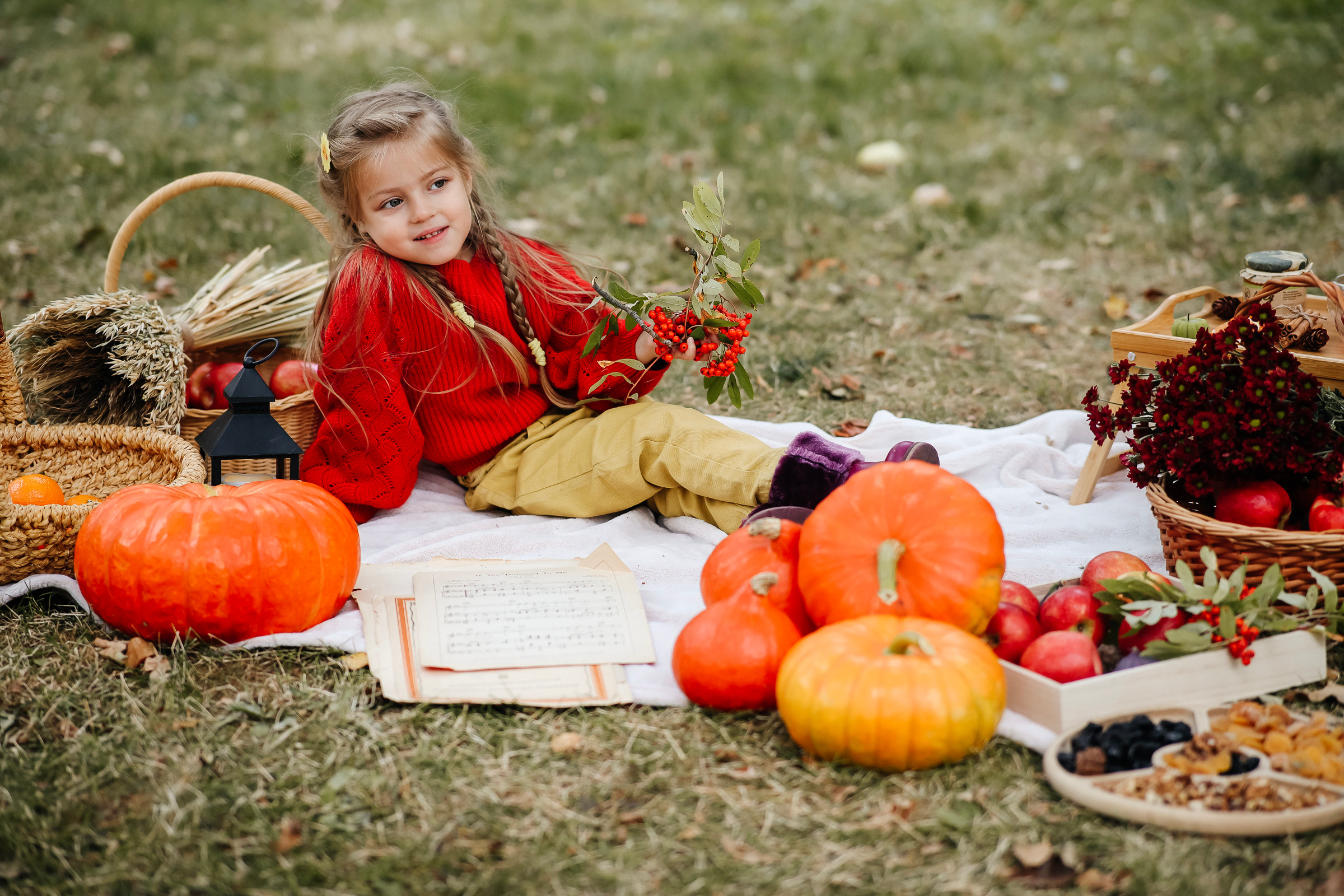 Осенний пикник с тыквами. Семейный и свадебный фотограф в Москве Ксения Герасимова