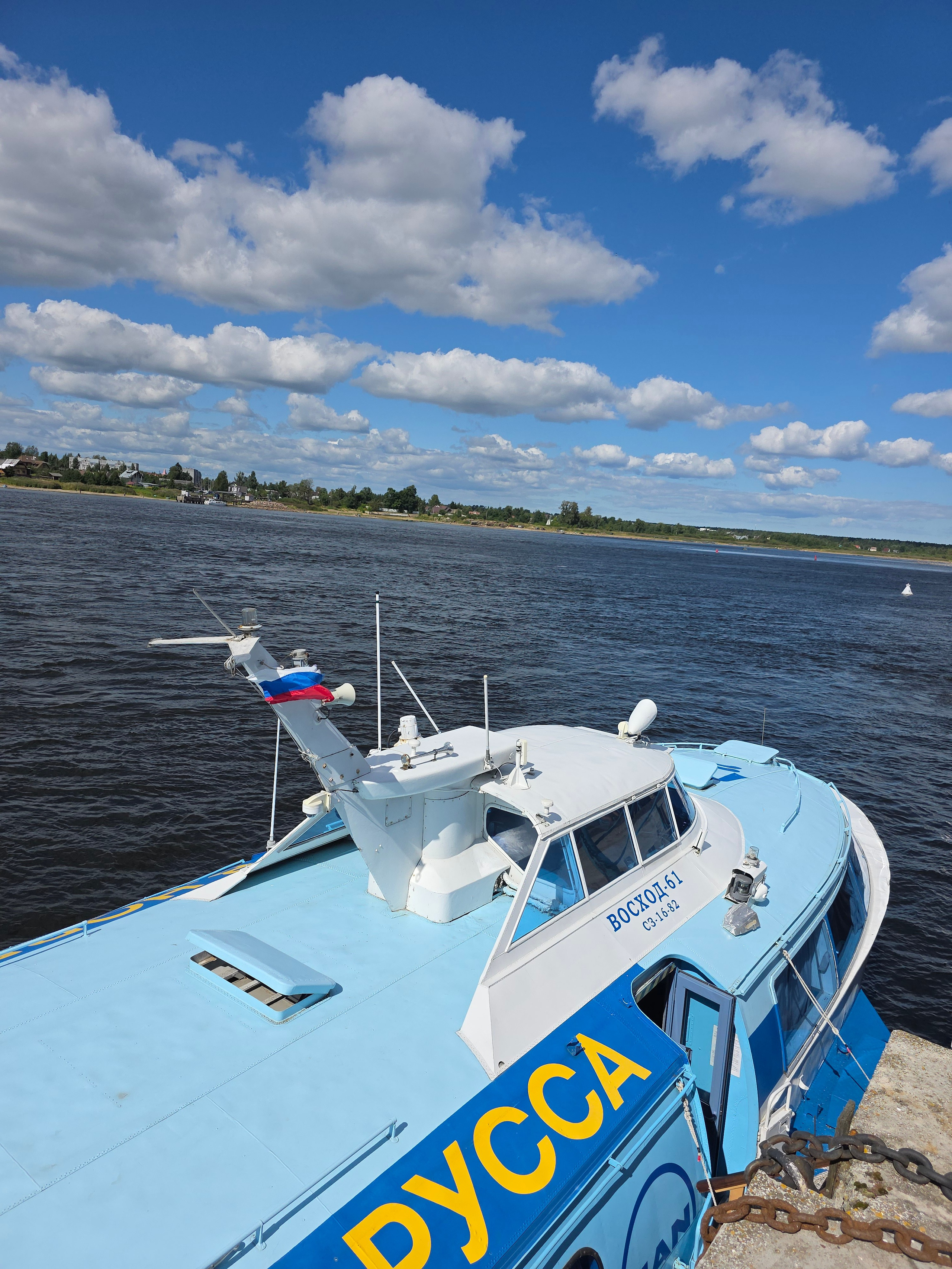 В субботу на быстроходном кораблике на подводных крыльях Восход скатались в крепость "Орешек"