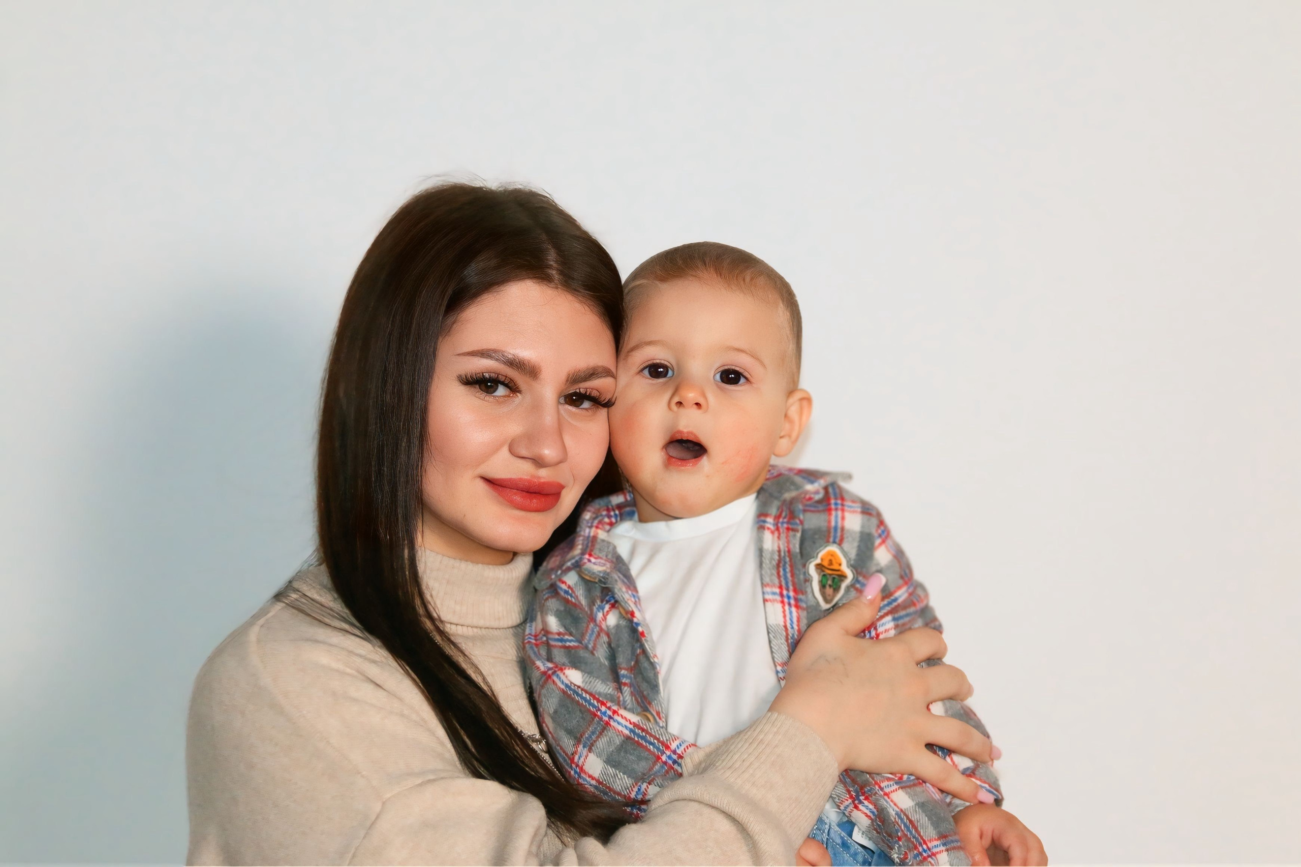 Новогодняя фотосессия мамы с сыном