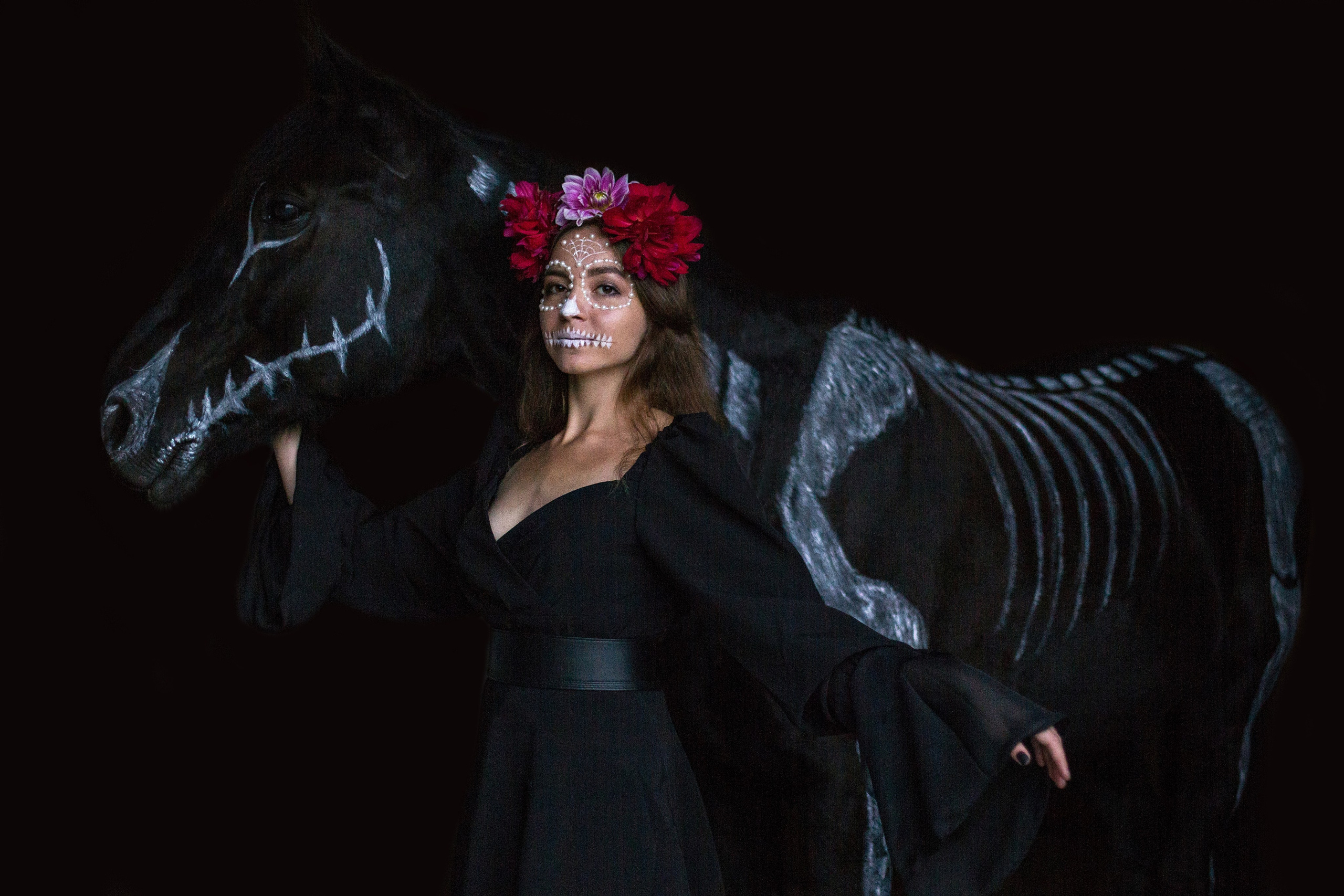 Хэллоуин фотосессия с лошадью