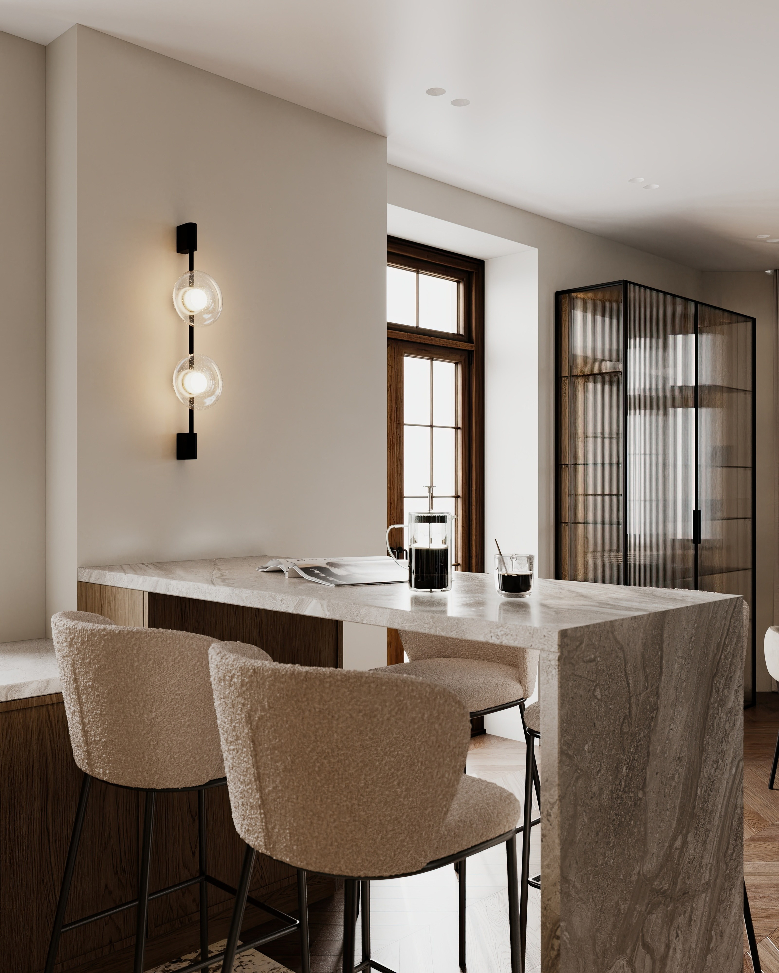 Полянка кухня-гостиная-прихожая-коридор. Визуализатор Векшина Елена