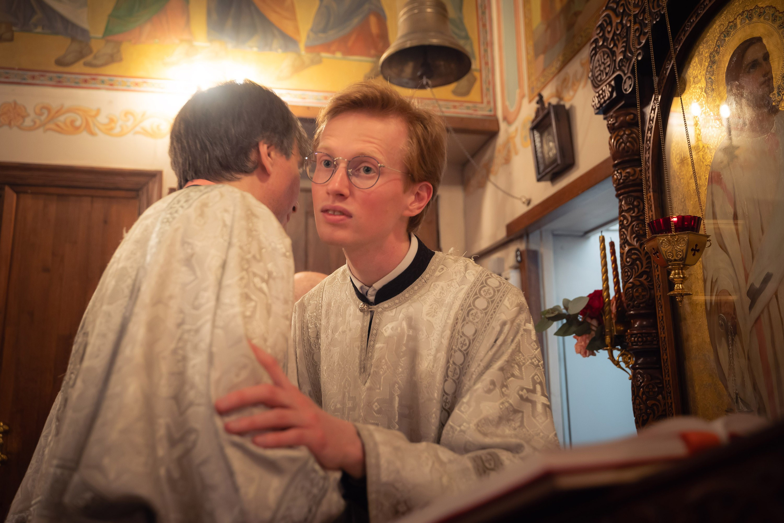 Богородский храм. Пасха. Полунощница, Божественная литургия. Антон и Татьяна Денисенко — В храме