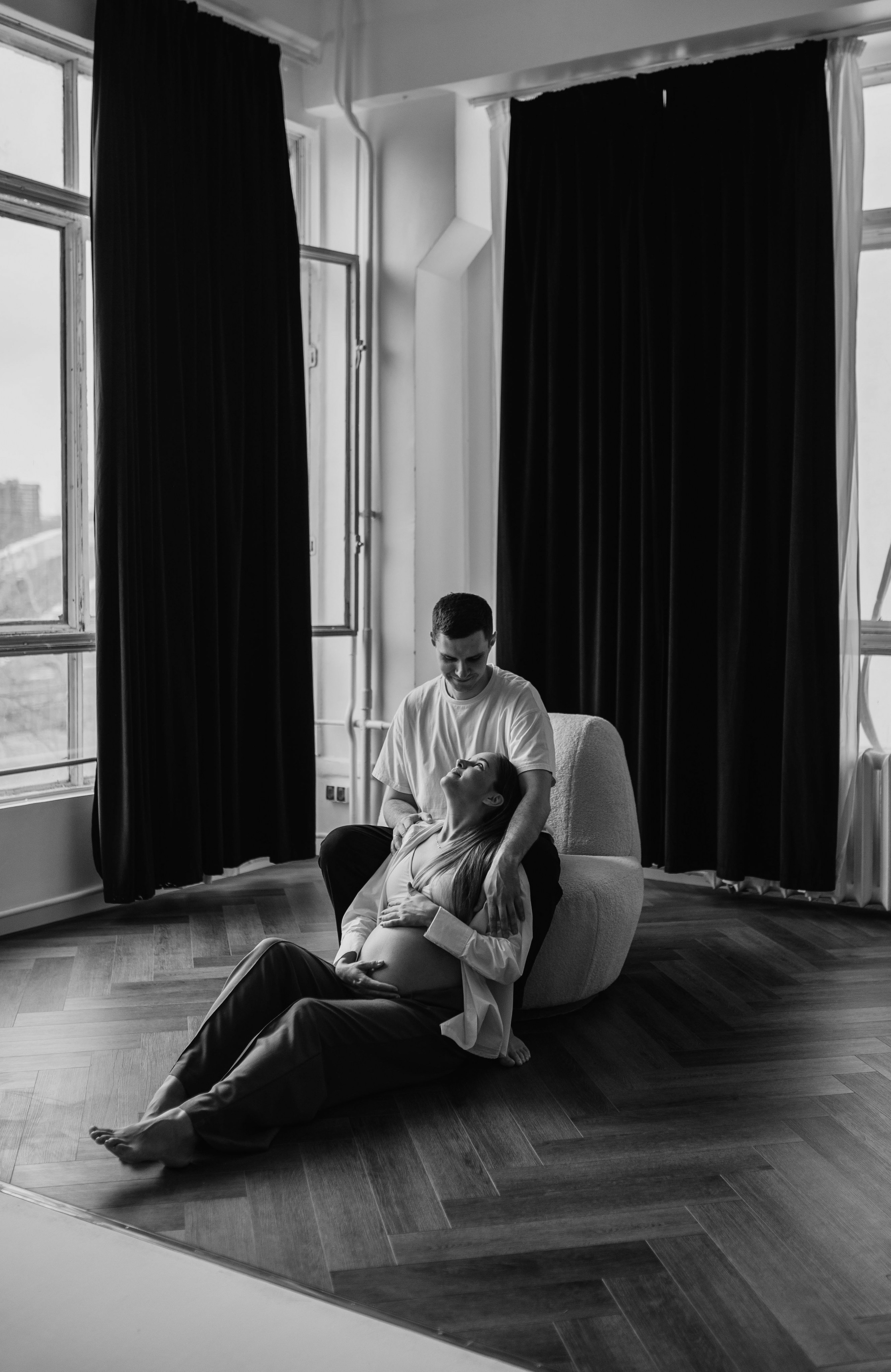 Фотосессия беременности в студии. Семейный фотограф в Домодедово и Москве Елена Пичугина