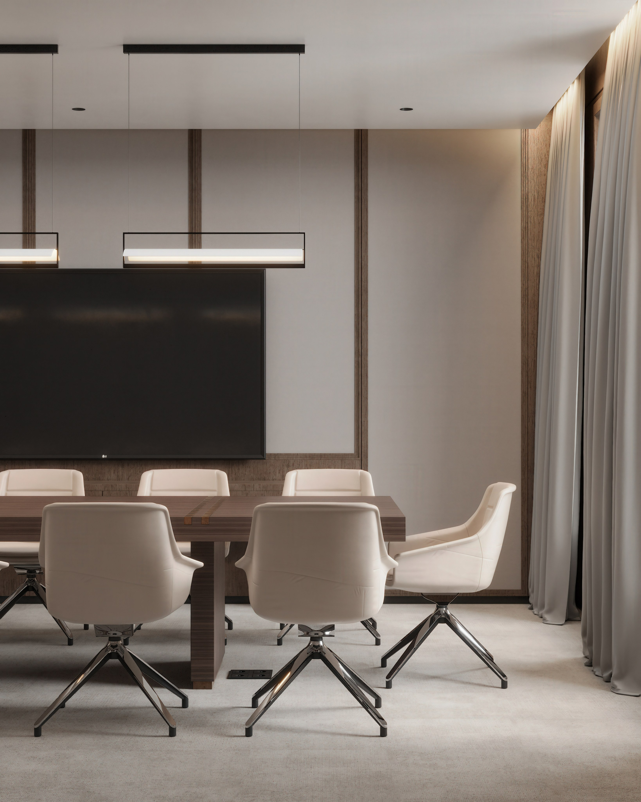 Кабинет руководителя и переговорная № 1. 3D визуализация интерьера и архитектурной среды