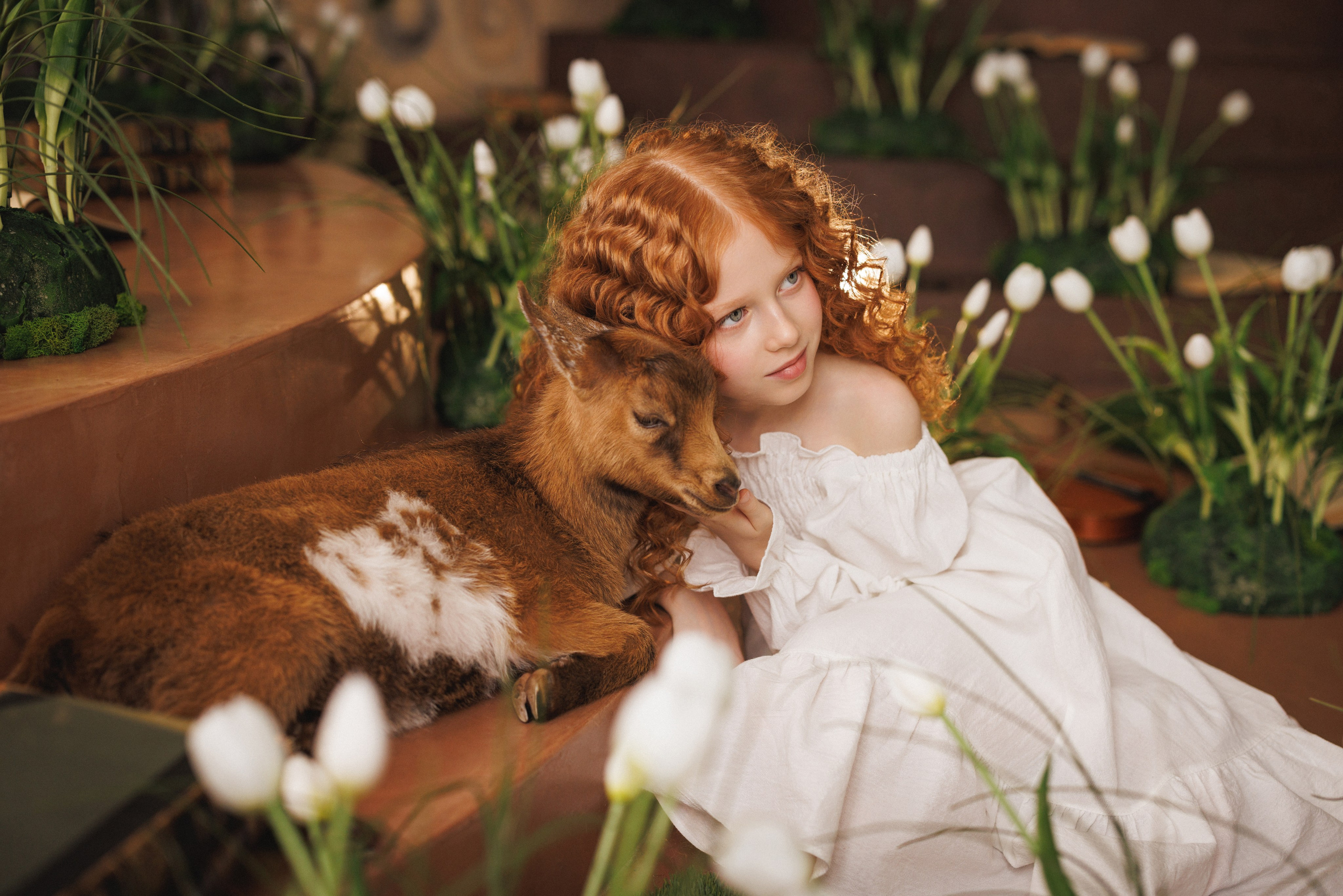 Сказочная фотосессия с белыми Тюльпанами, фотостудия «Эль», город Краснодар. Семейный и детский фотограф в Краснодаре Анна Трашкова