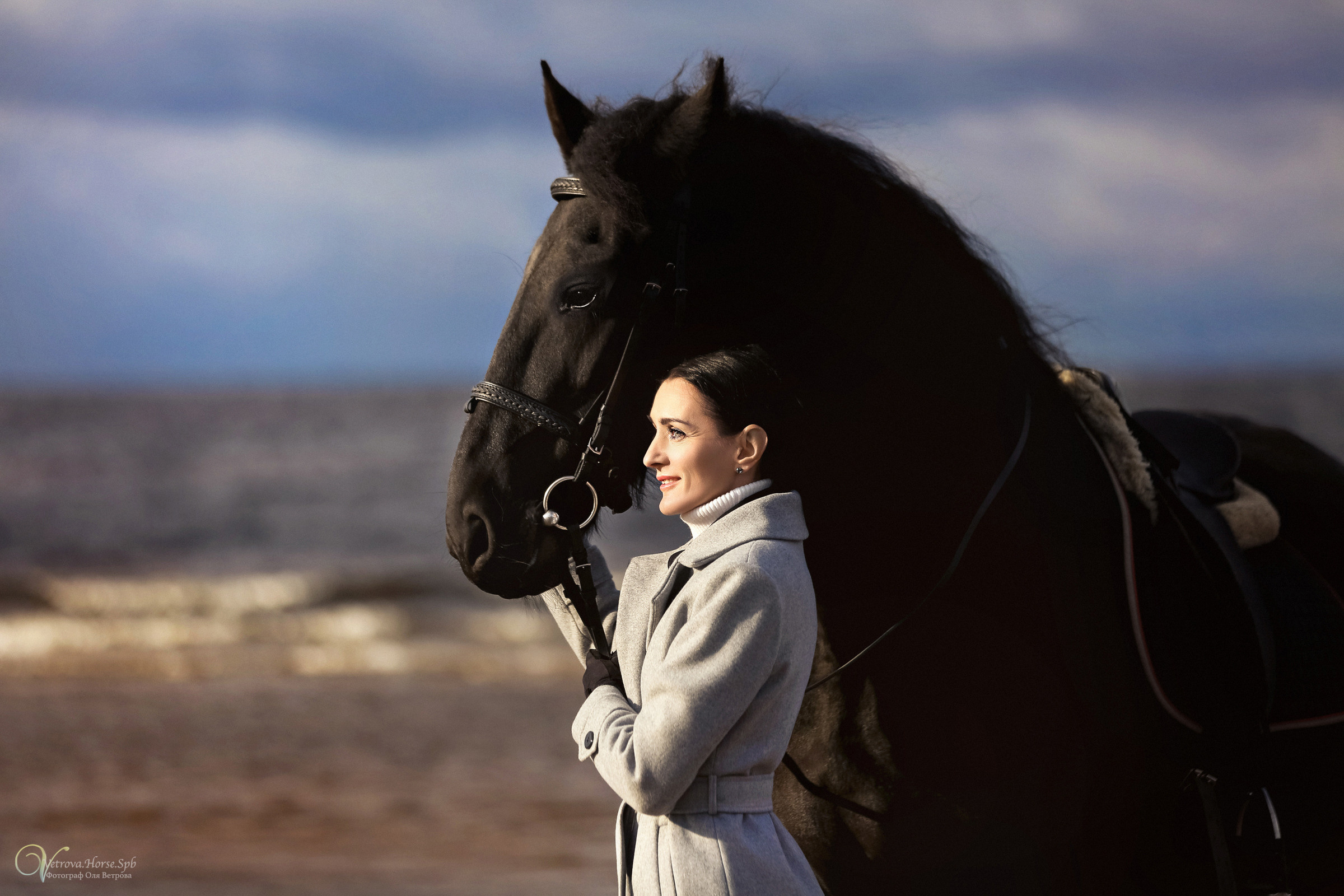 Залив  и лошади. Фотограф женский и мужской портрет Санкт-Петербург
