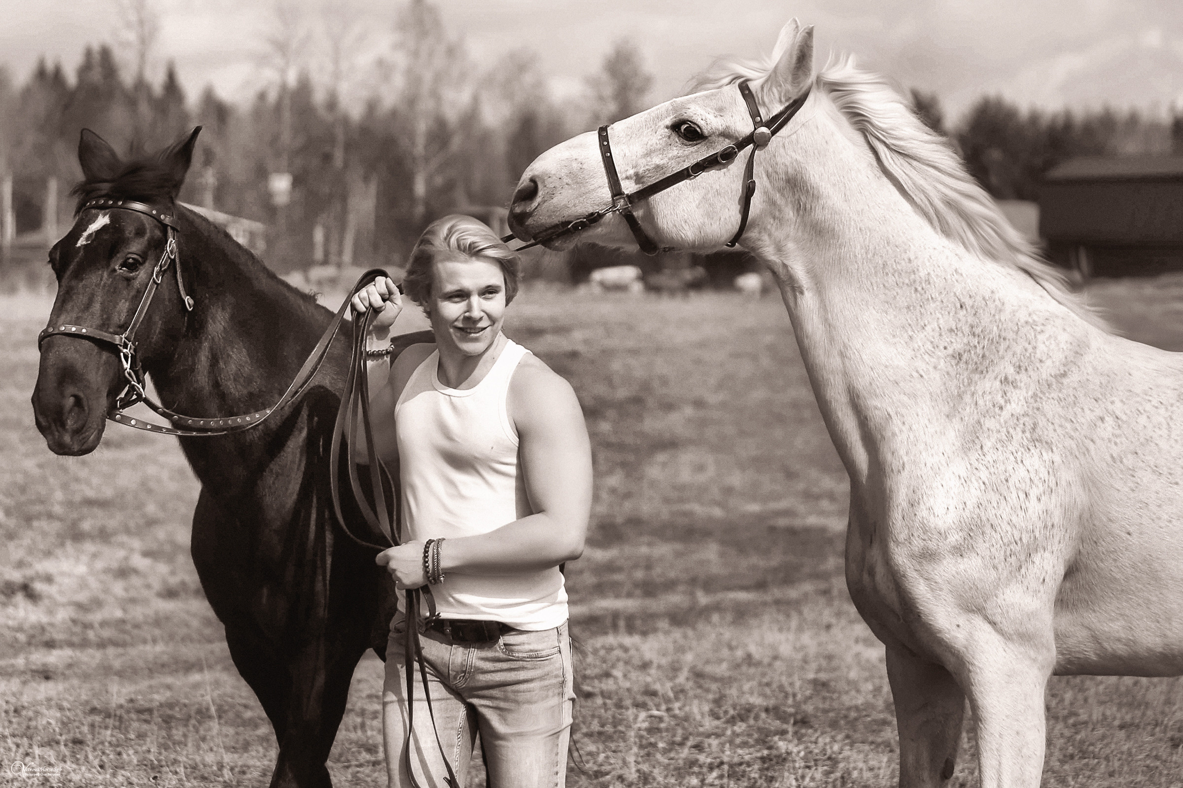 Мужской портрет с двумя конями. Фотограф женский и мужской портрет Санкт-Петербург