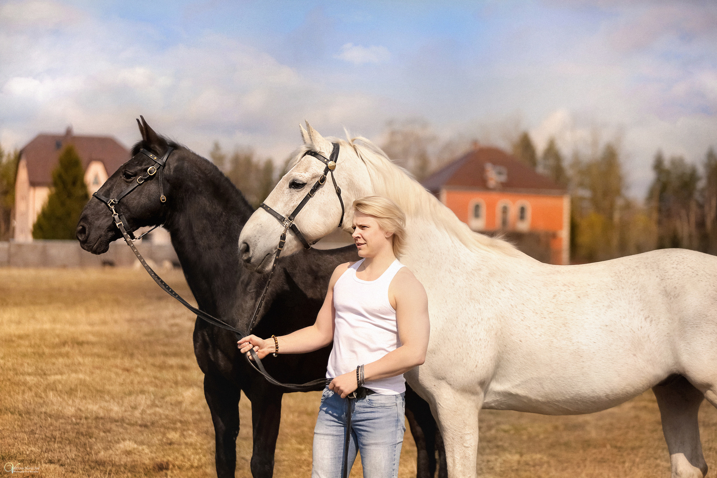 Мужской портрет с двумя конями. Фотограф женский и мужской портрет Санкт-Петербург