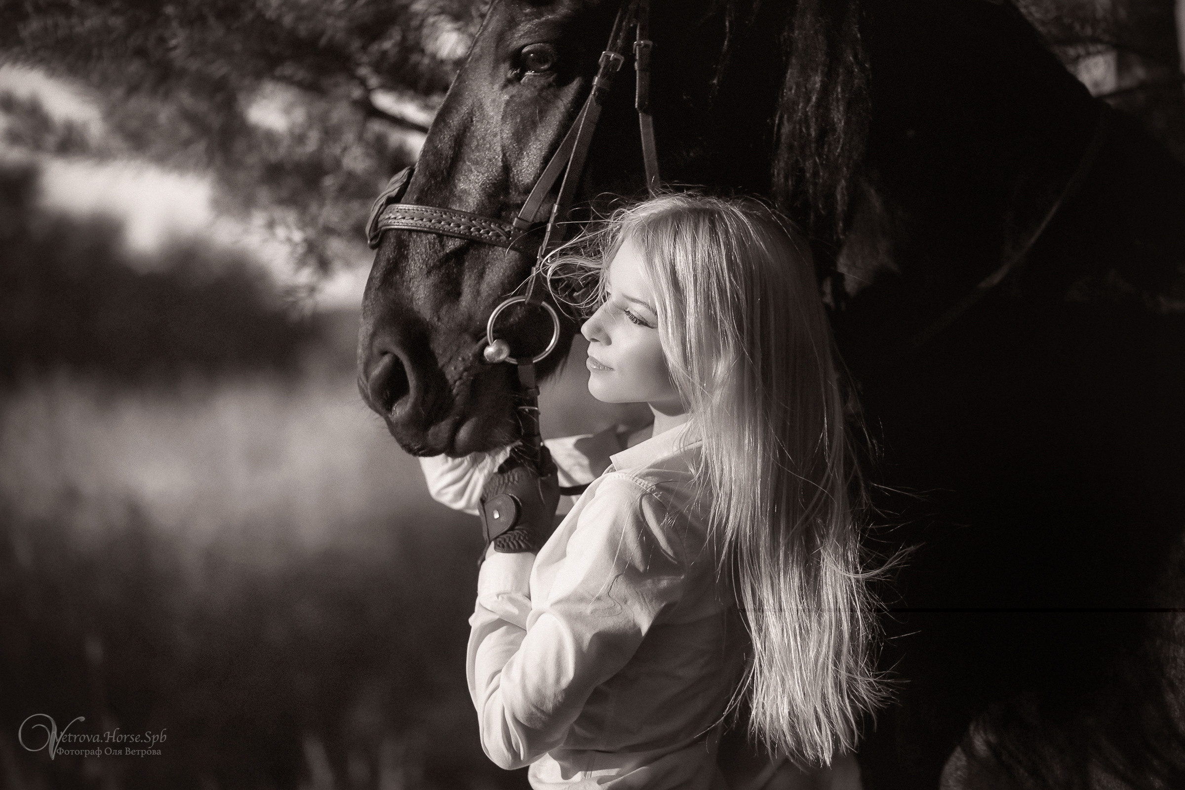 Съемка с лошадью на водопаде. Фотограф женский и мужской портрет Санкт-Петербург