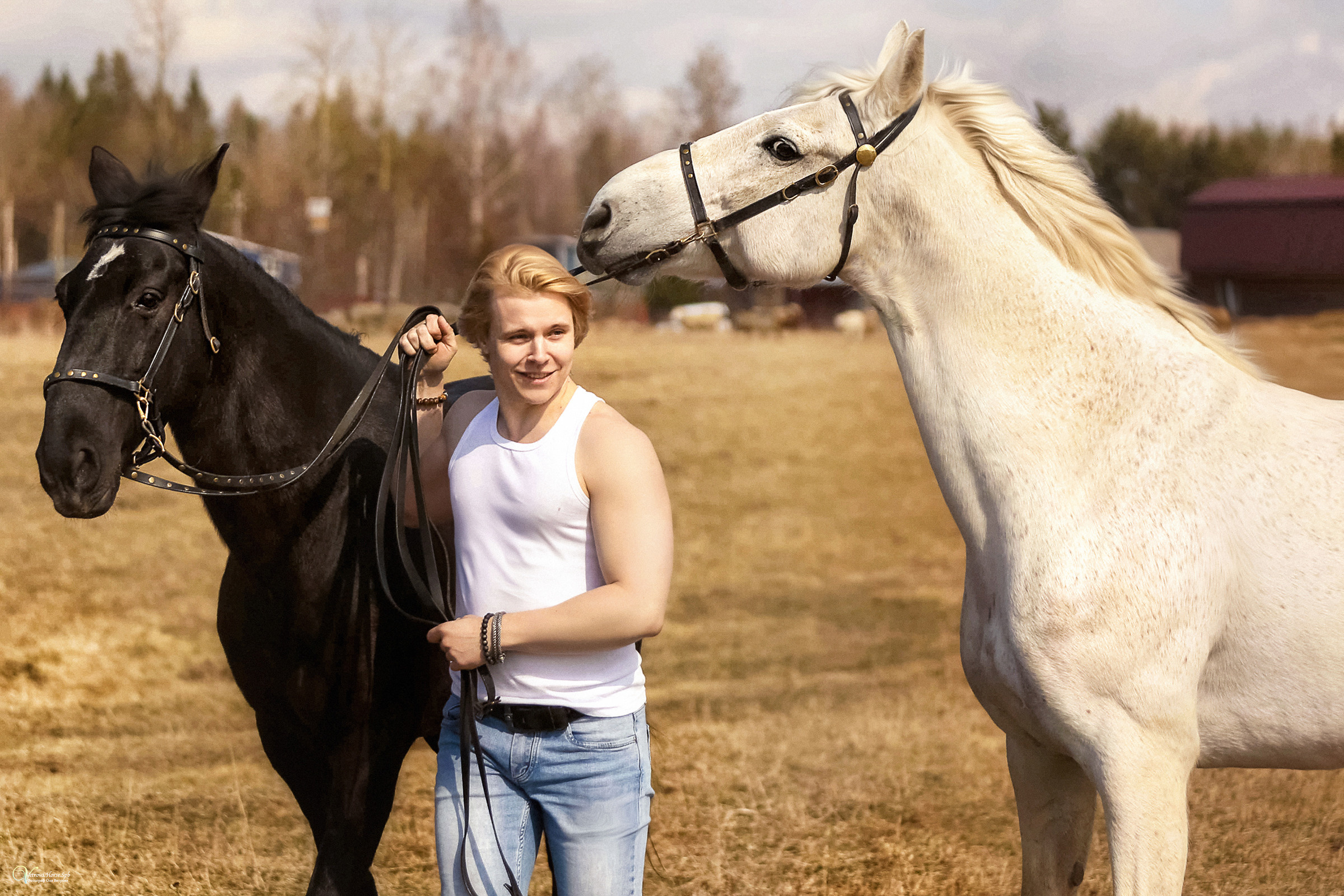 Мужской портрет с двумя конями. Фотограф женский и мужской портрет Санкт-Петербург