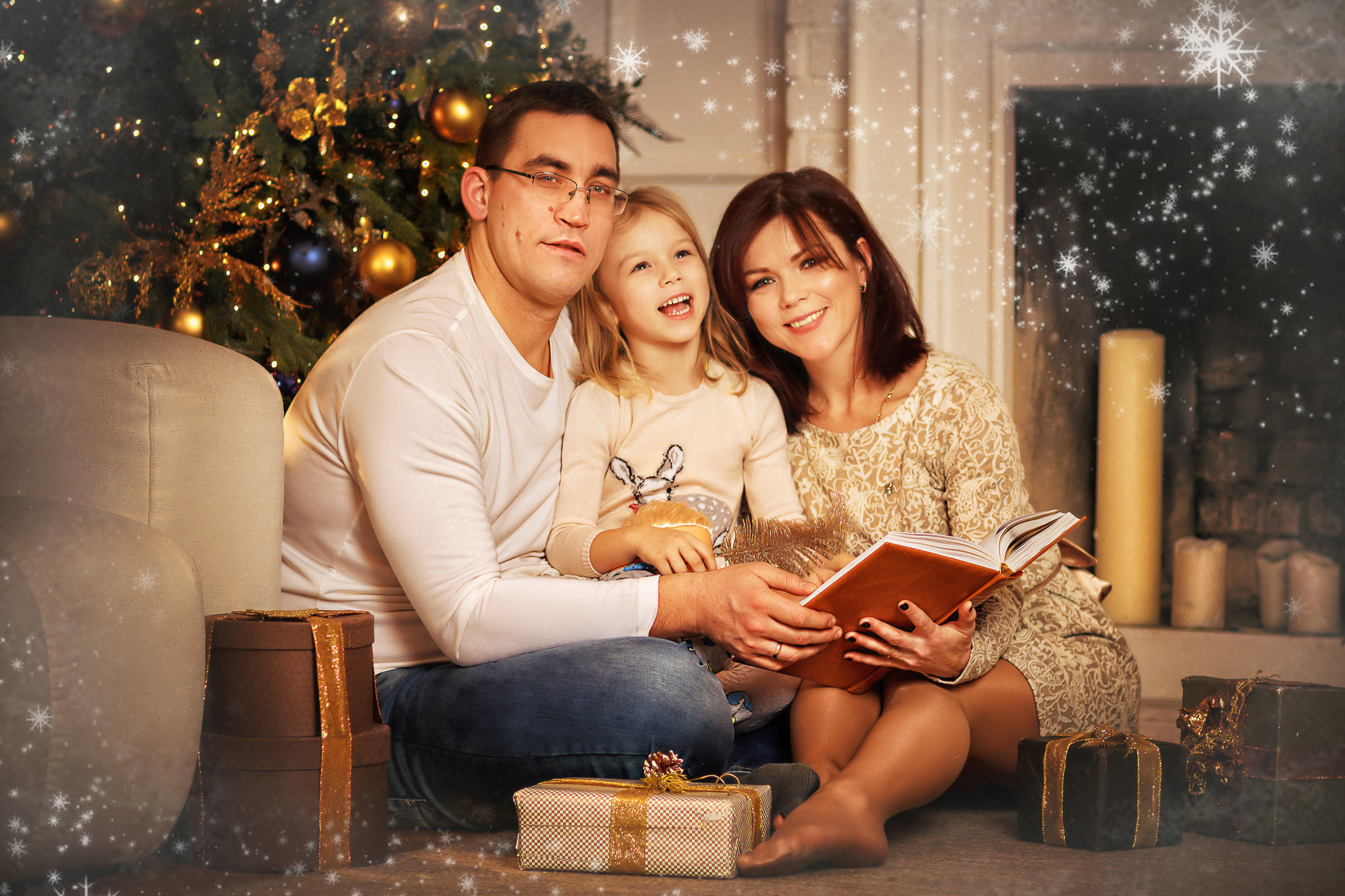 Семейная фотосессия в студии всей семьей. Фотограф женский и мужской портрет Санкт-Петербург