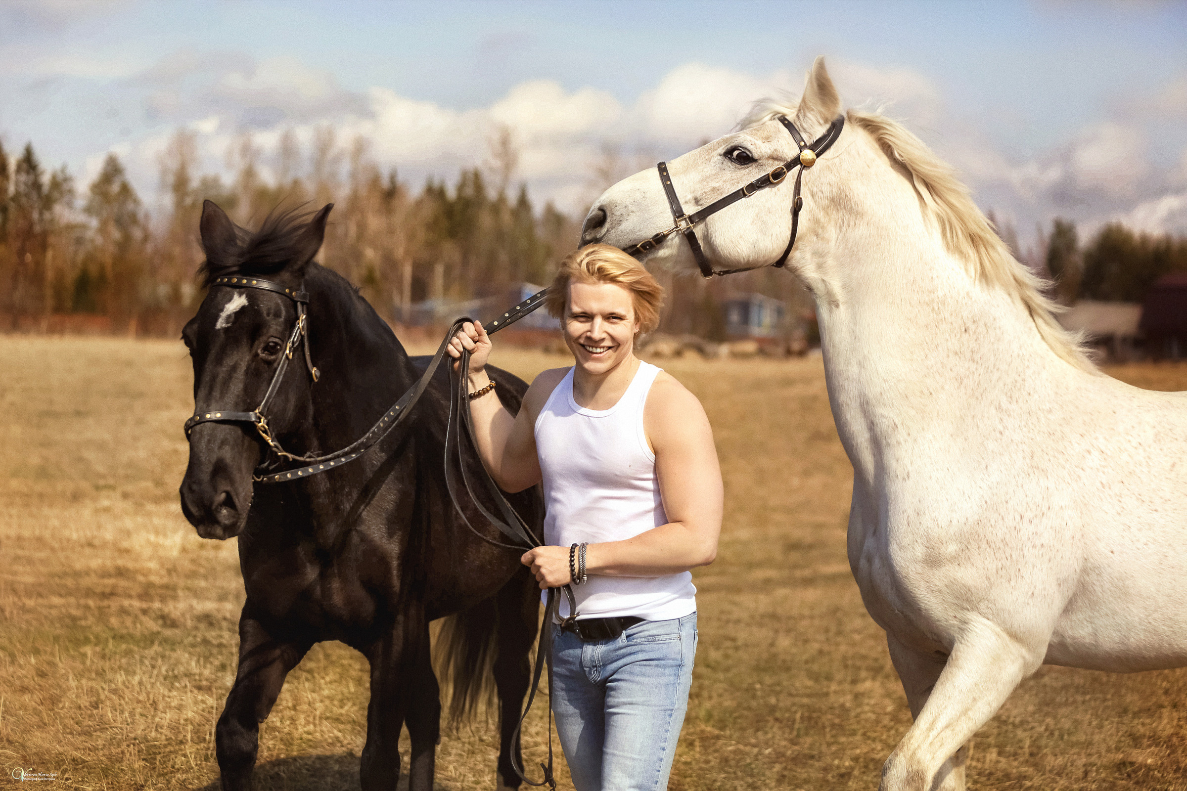 Мужской портрет с двумя конями. Фотограф женский и мужской портрет Санкт-Петербург