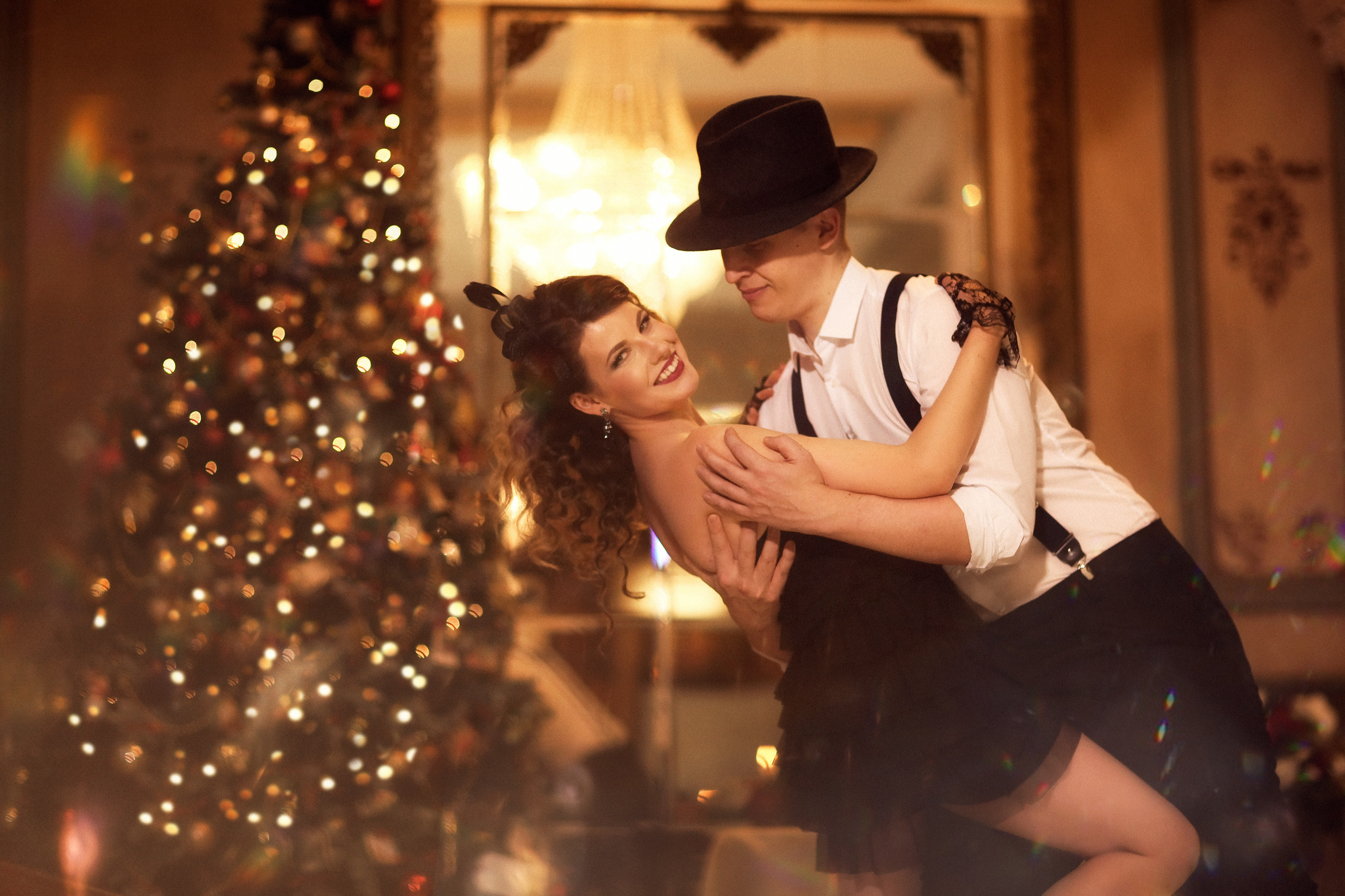 Новогодняя фотосессия в стиле ретро. Фотограф женский и мужской портрет Санкт-Петербург