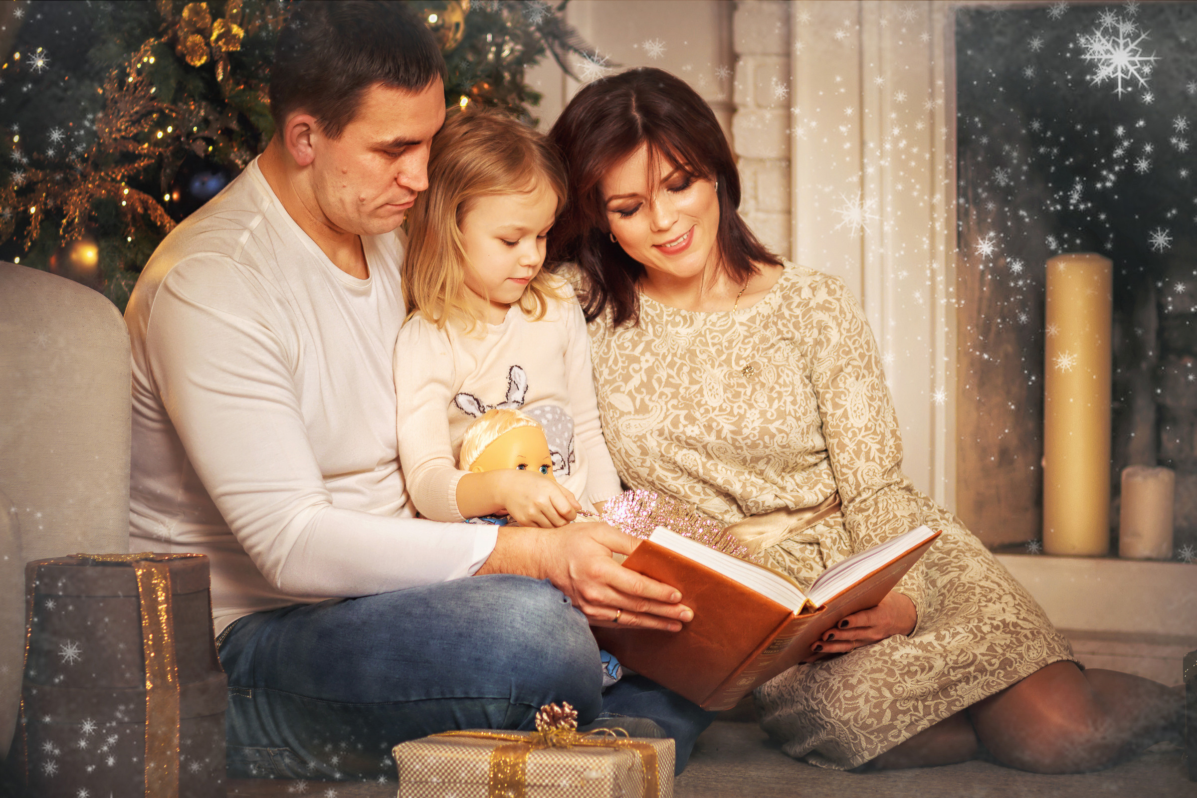 Семейная фотосессия в студии всей семьей. Фотограф женский и мужской портрет Санкт-Петербург