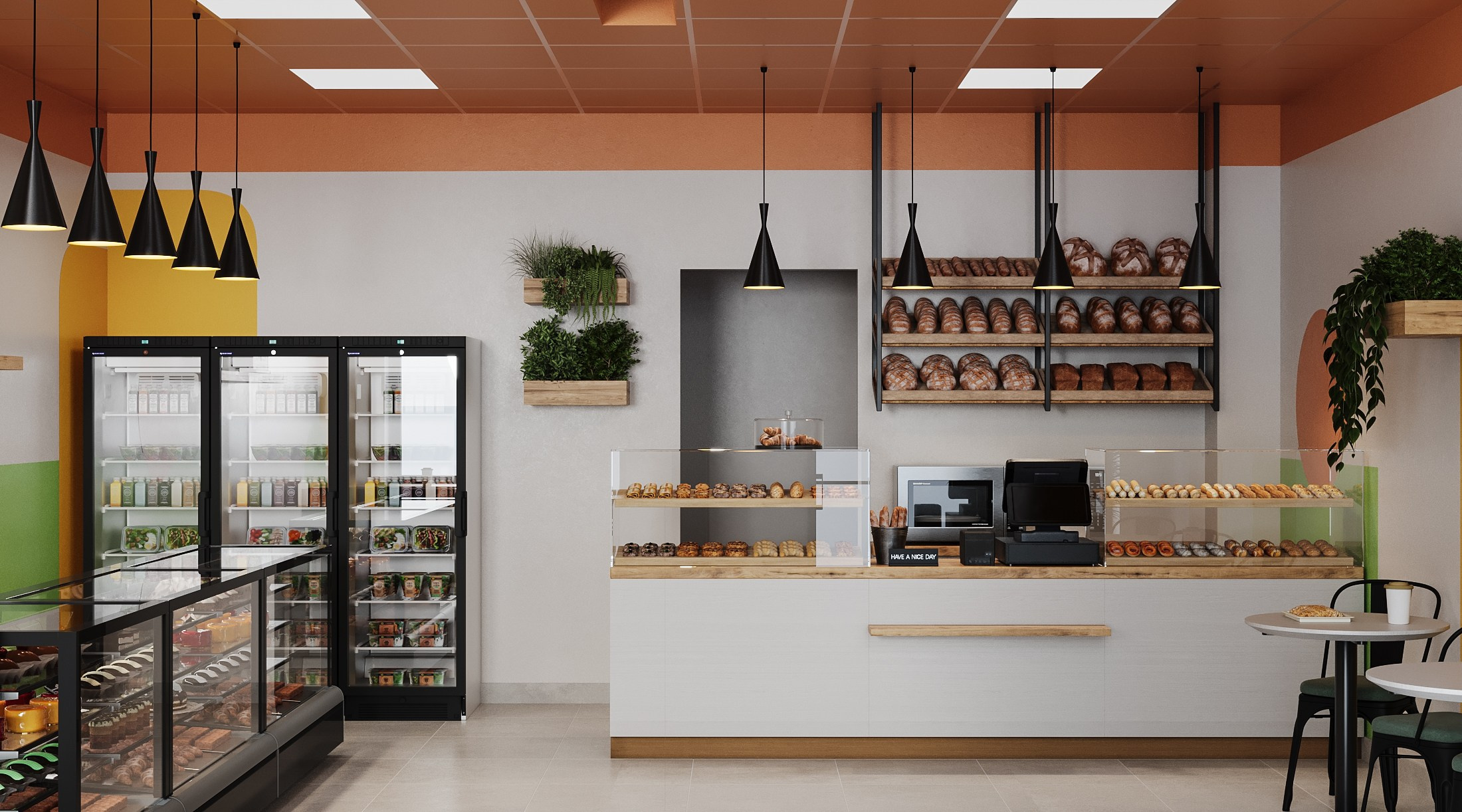 3д визуализация пекарни 