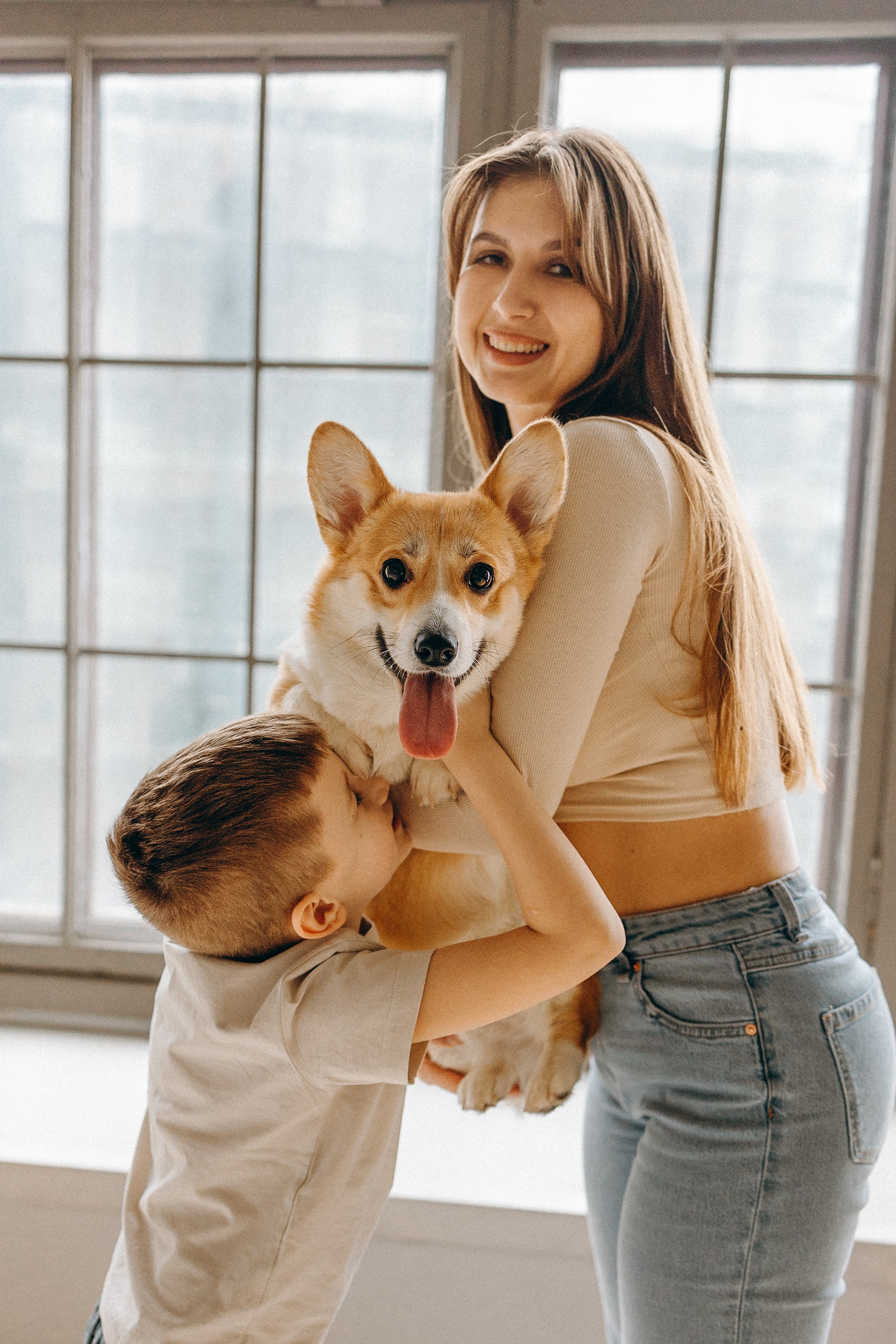 Семья с корги. Фотограф. Фотограф-анималист. Москва