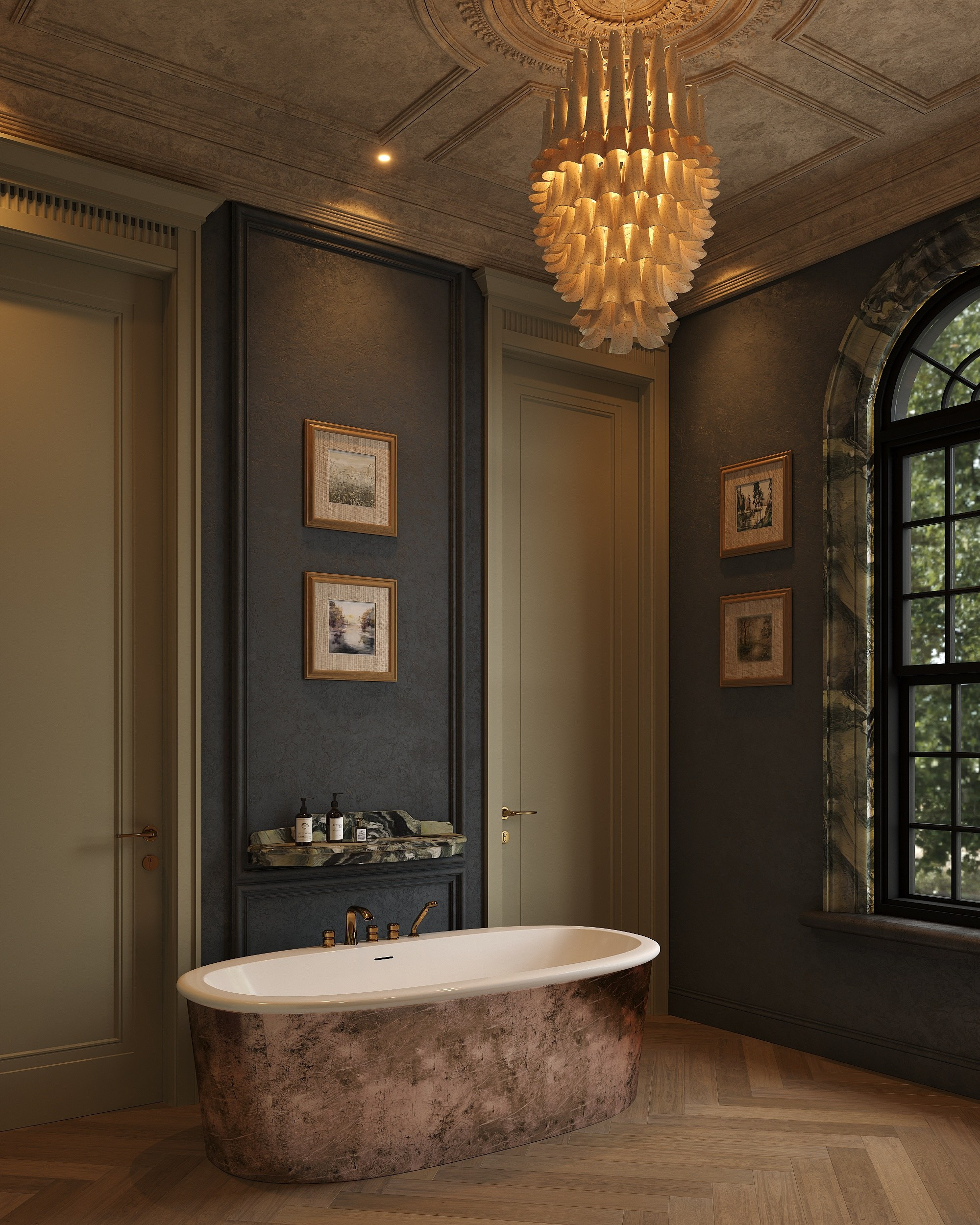 Vintage bathroom. Solovets visualization