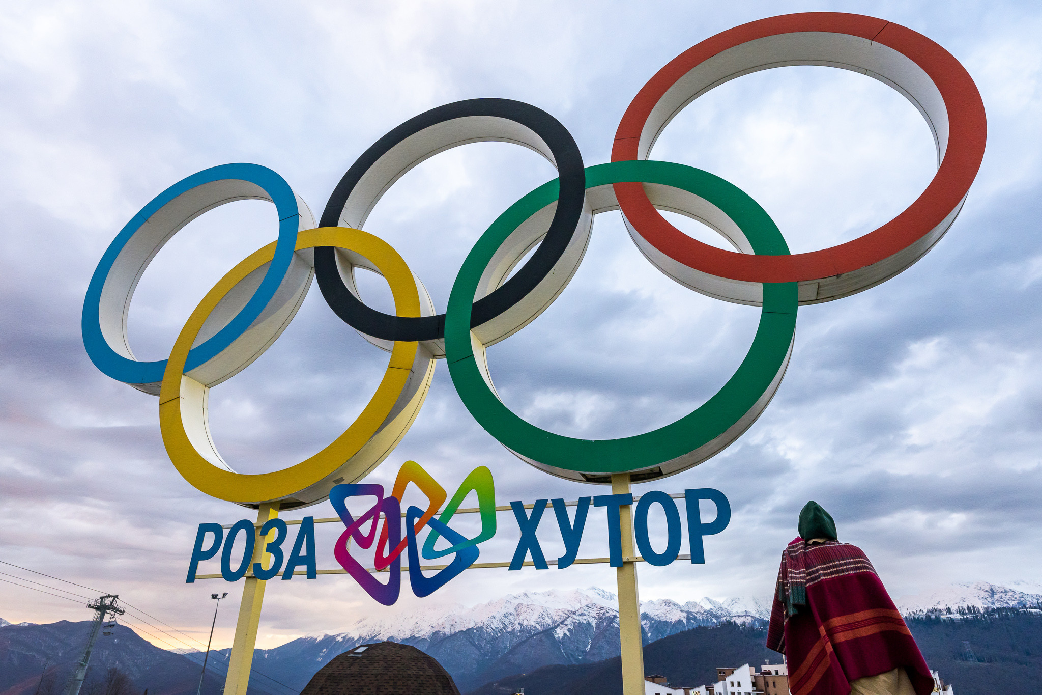 Олимпийские кольца на Розе Хутор