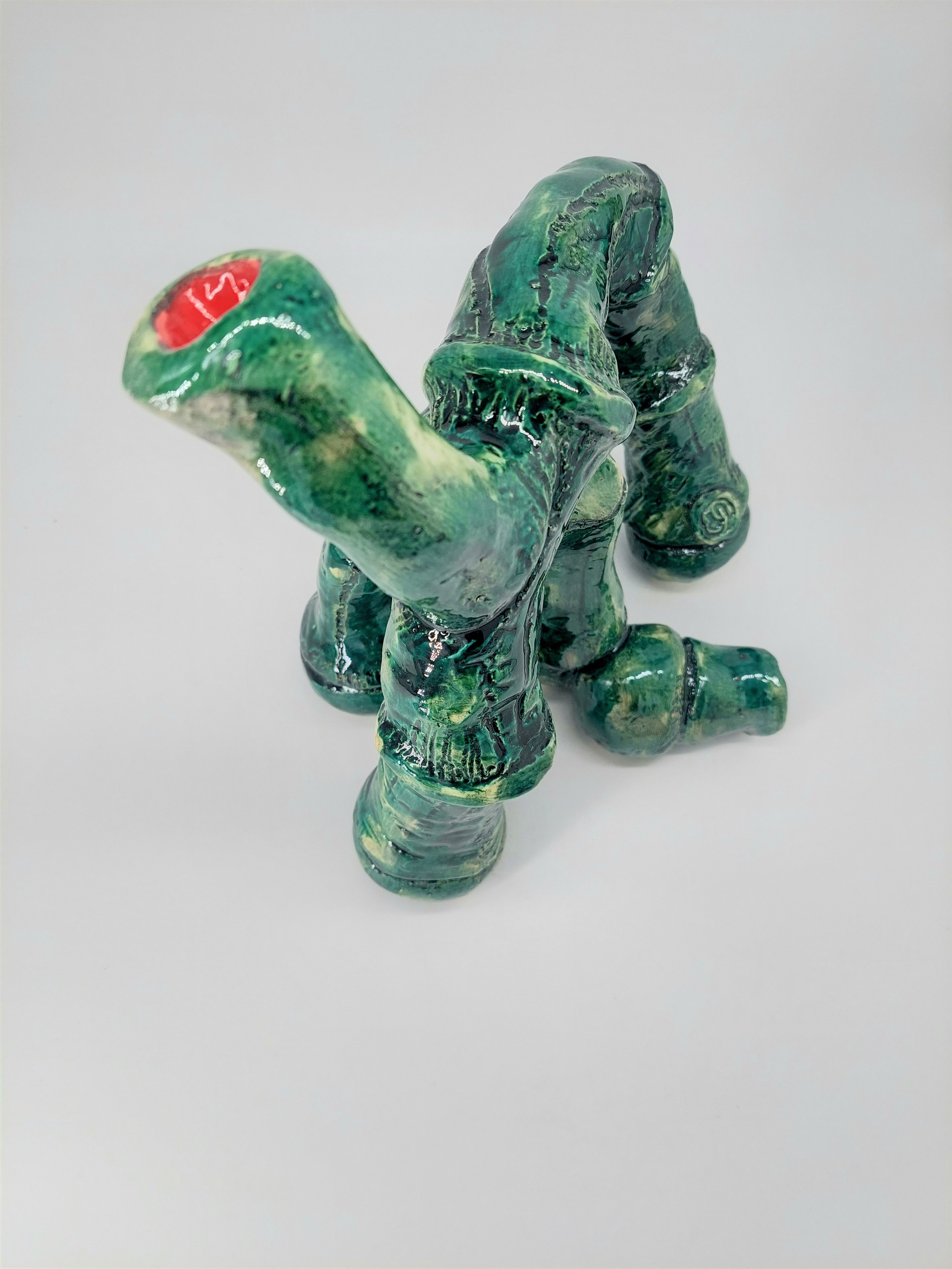 Ваза. Шамот, ангобы, глазурь, 26 х 26 см