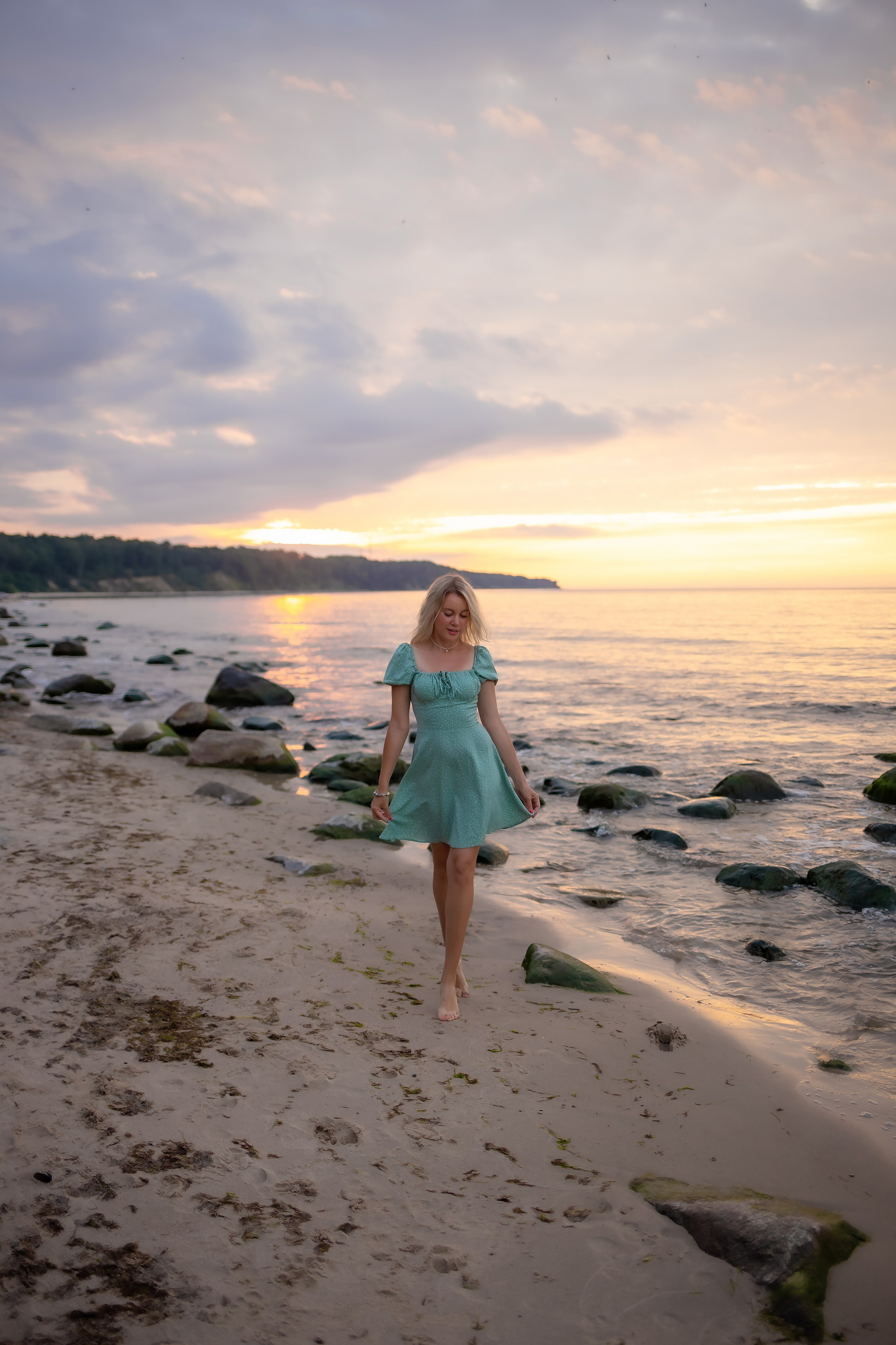 Есеня, Леня и Аня. Закат в Куликово. Фотограф в Калининграде Решетникова Алина