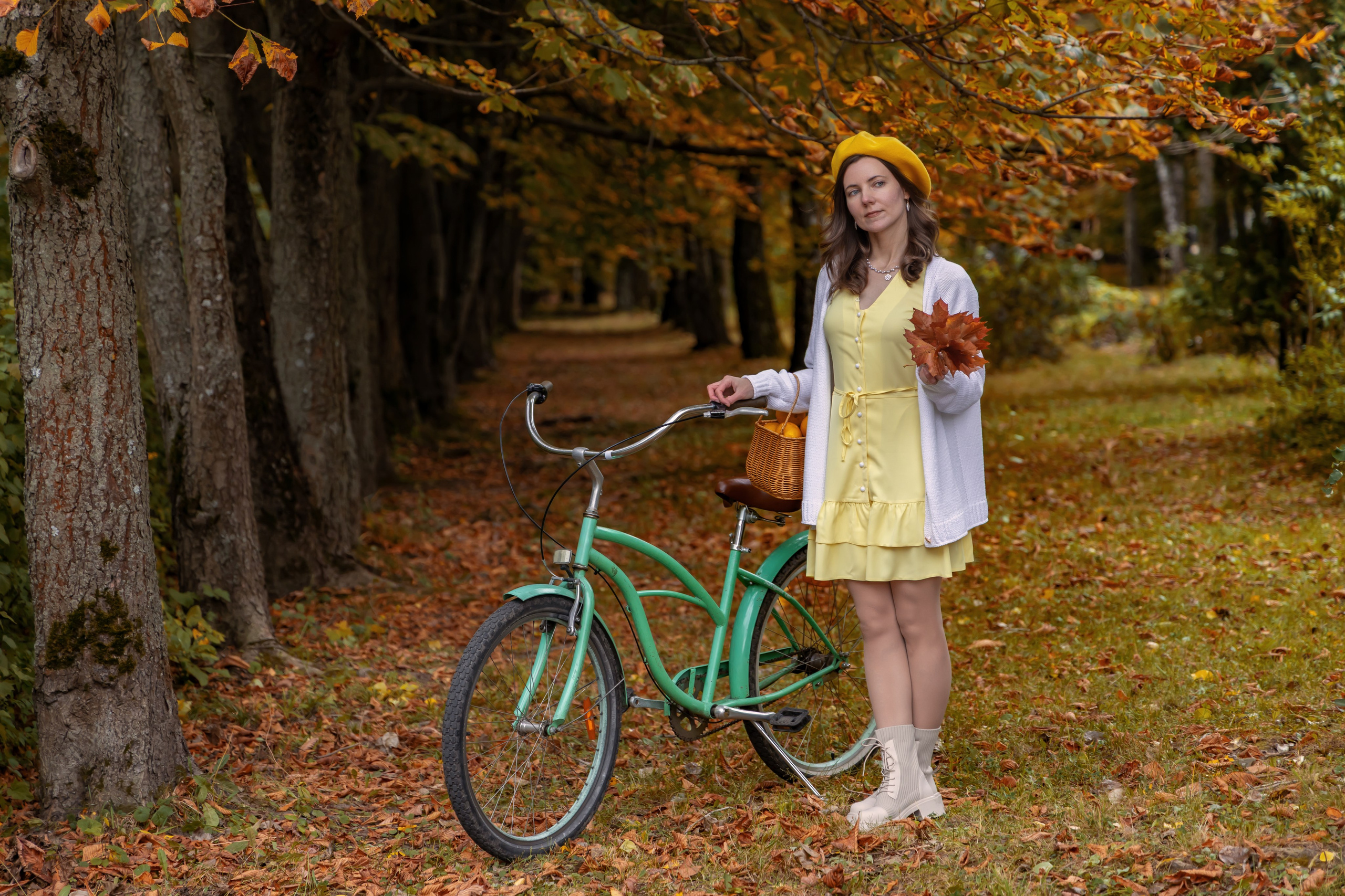 Жёлтая осень и ретро-велосипед. Репортажный, семейный и студийный фотограф в Москве Демин Алексей