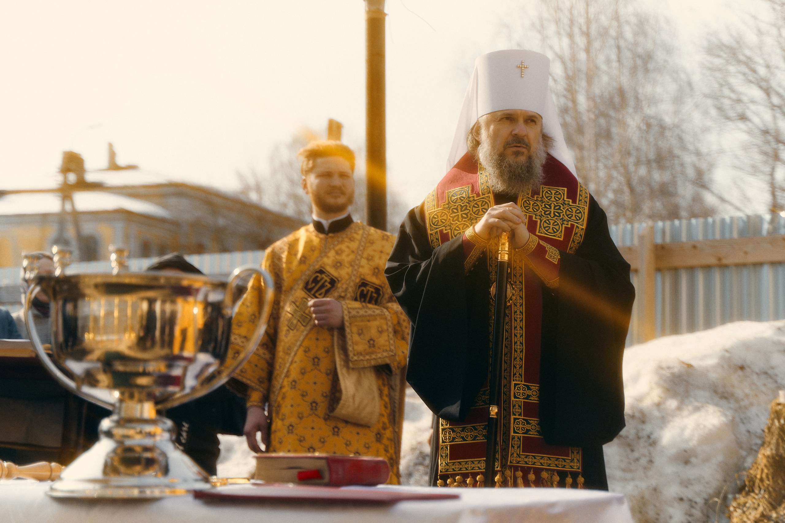 Освящены четыре накупольных креста для Георгиевской церкви в Торжке