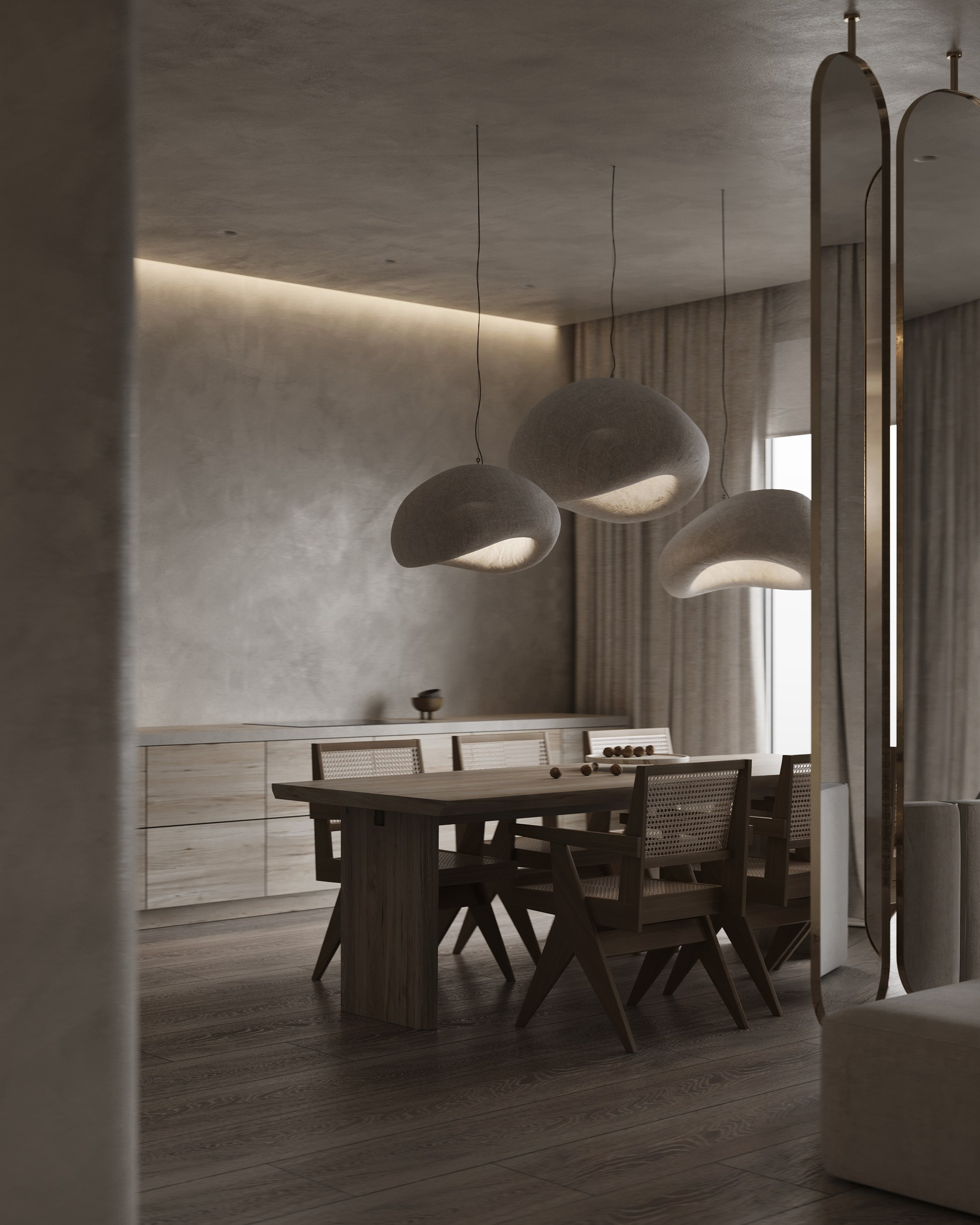 House on the coast. Interior visualization