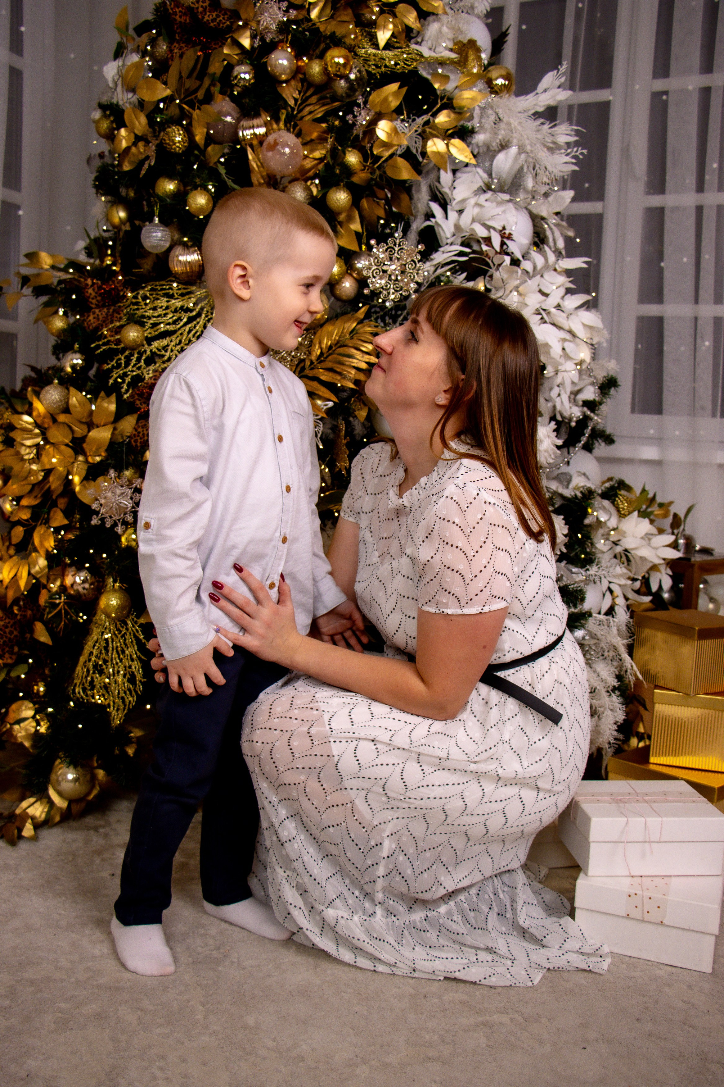 Новогодняя съёмка мама+сын. Фотограф Татьяна Матрос