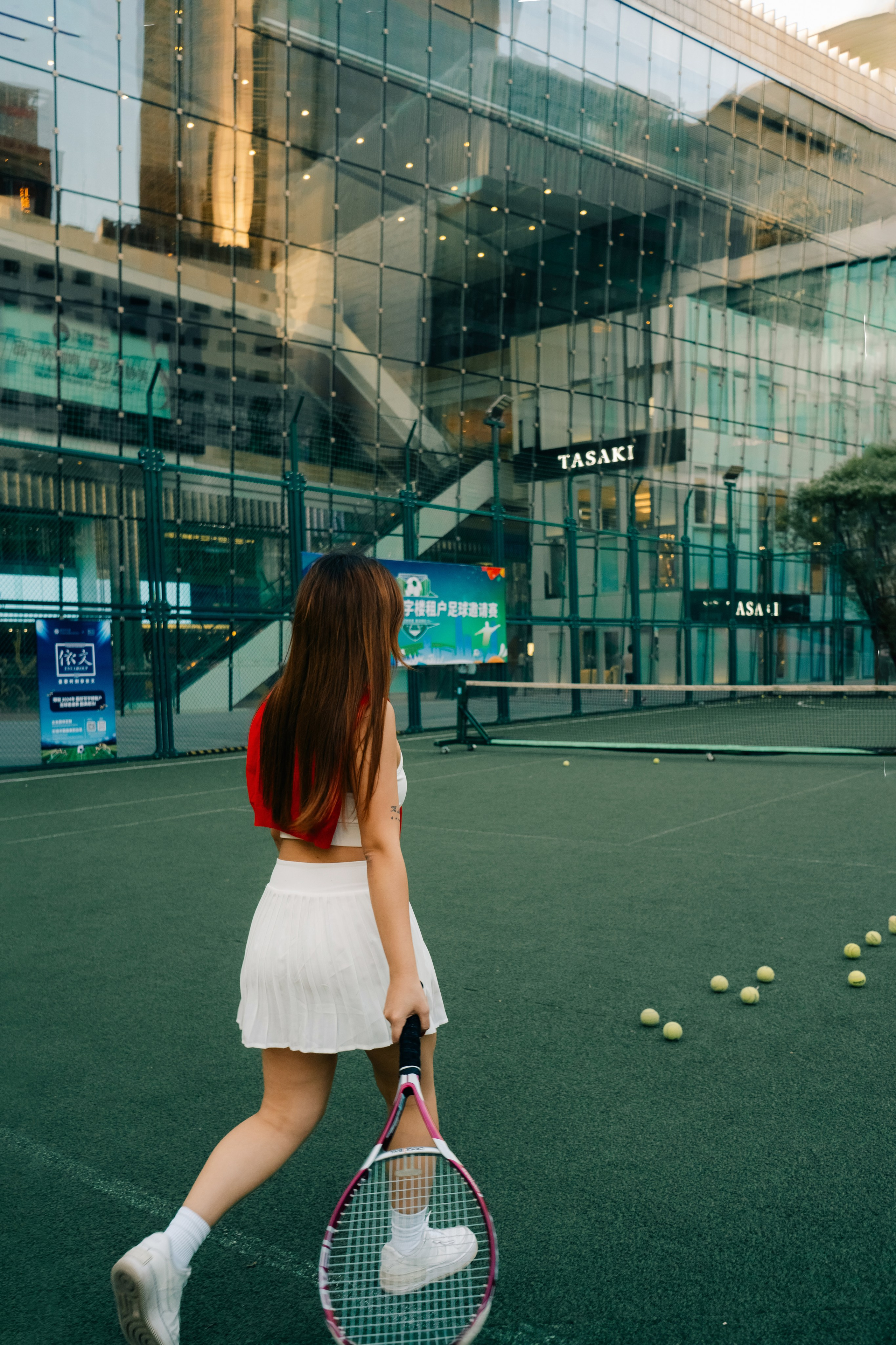 On the tennis court