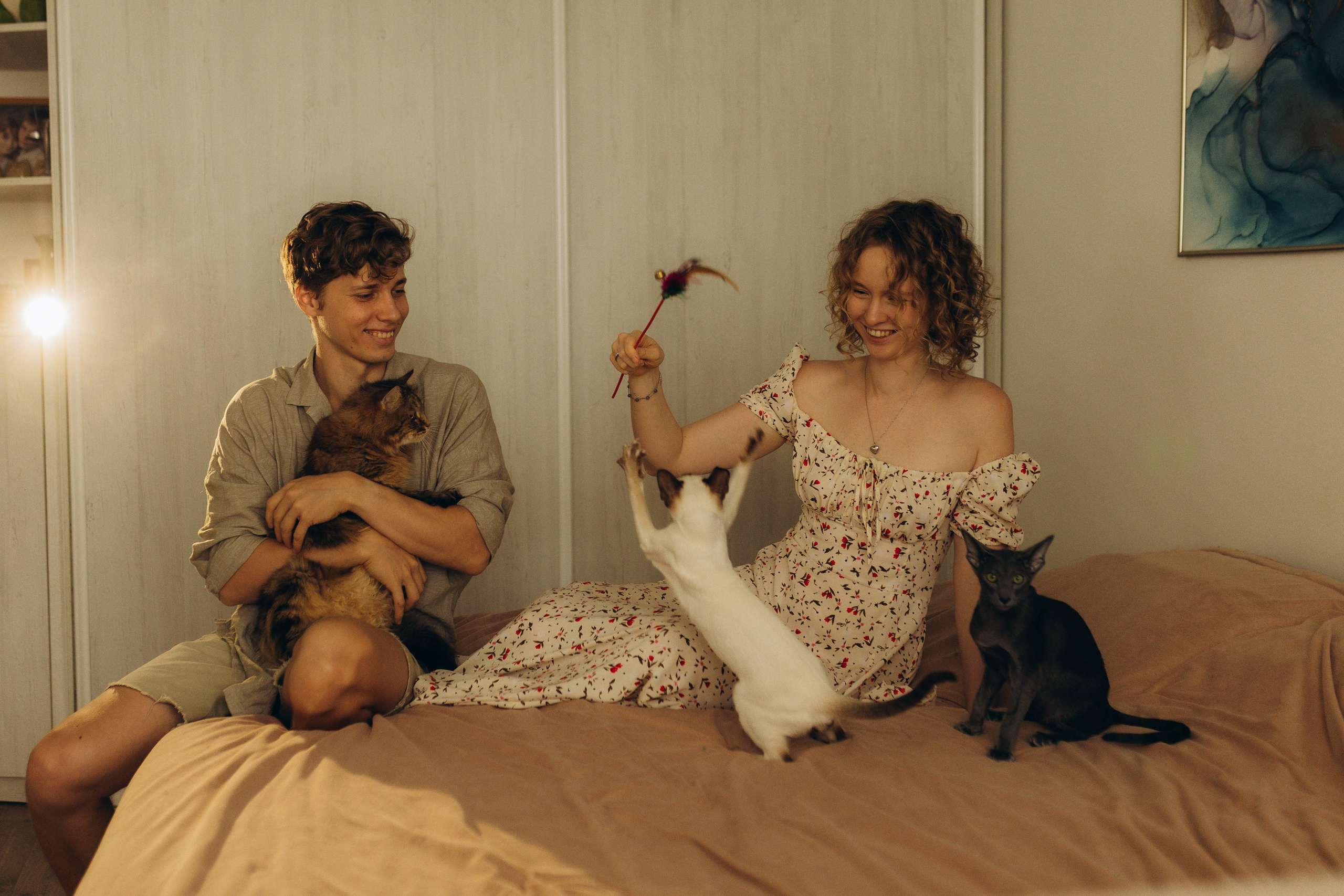 Аня, Костя и котики. Фотограф Саратов