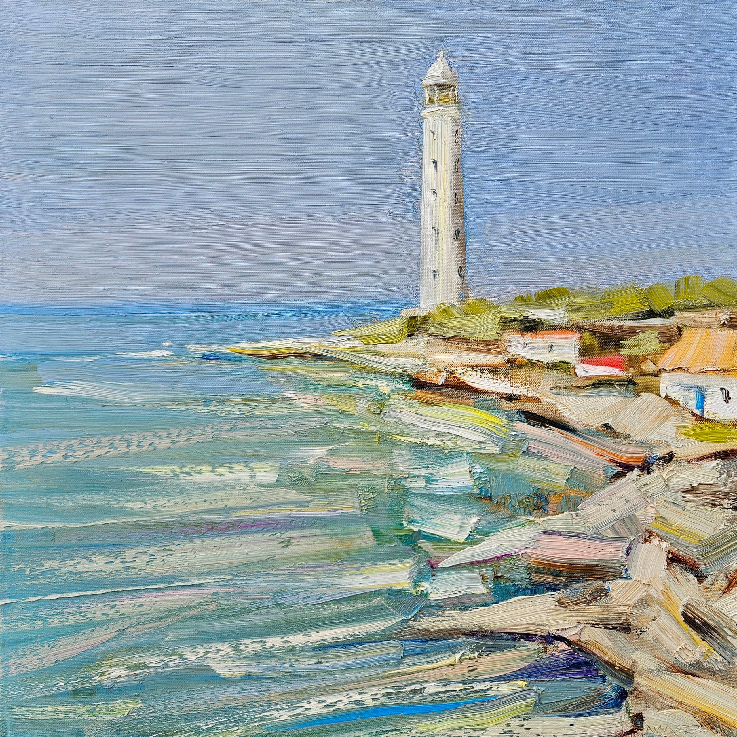 "Маяк". 2026. Холст, масло. 60х60. Цена: 20000₽