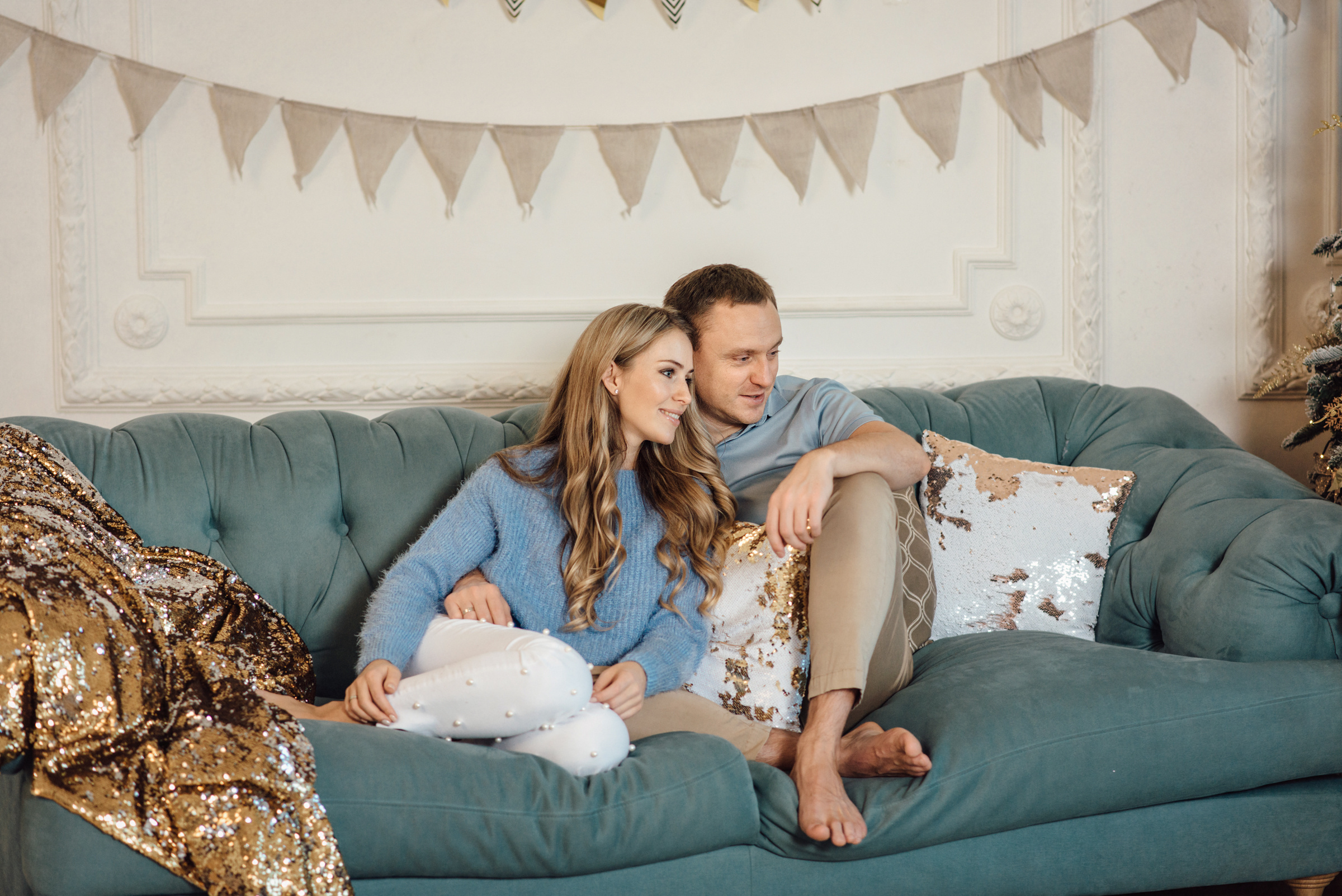 Новогодняя семейная фотосессия в студии Skypoint. Свадебный фотограф в Санкт-Петербурге Венера Ахметова