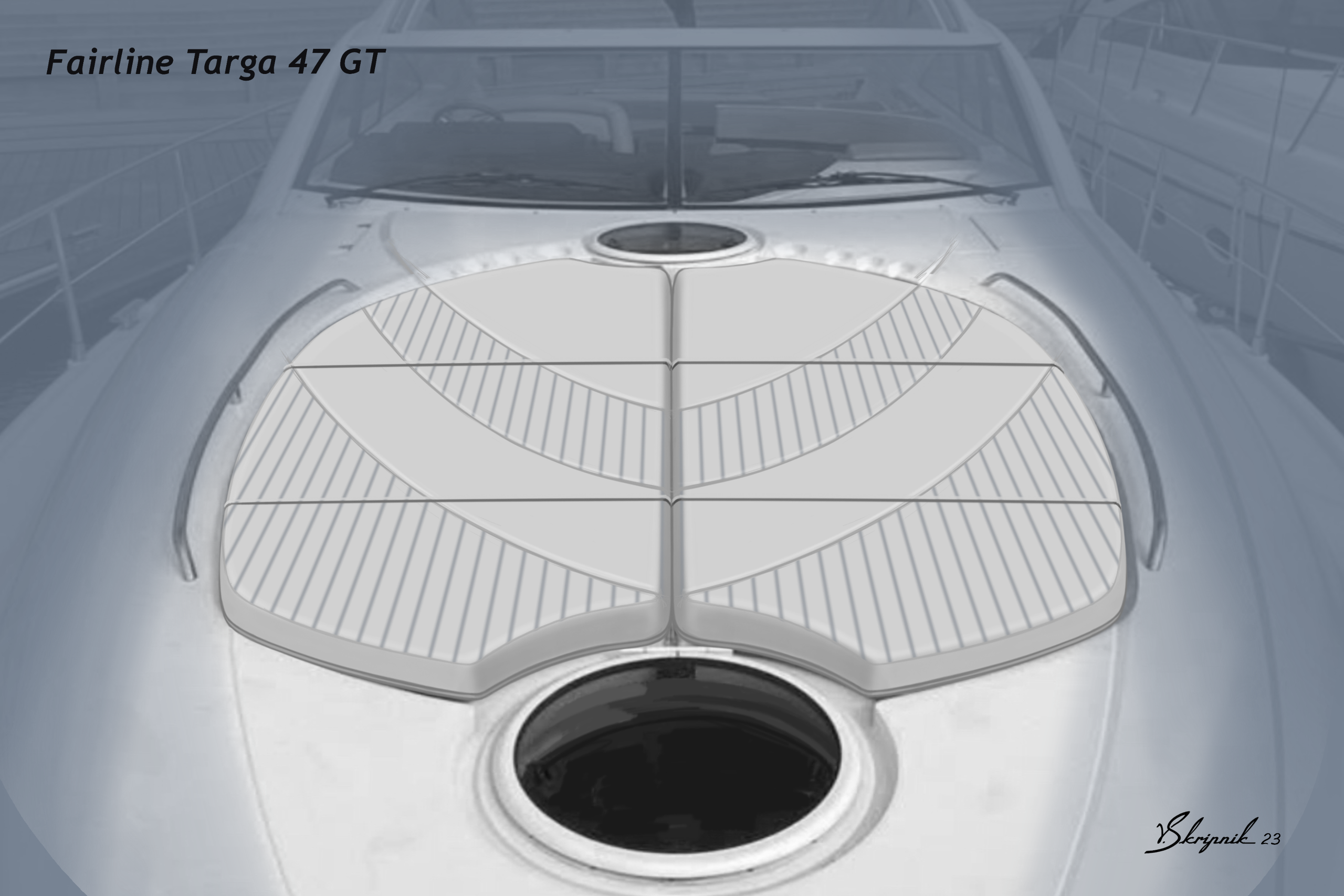 Tuning Fairline Targa 47 GT. Design Yachts and Cars