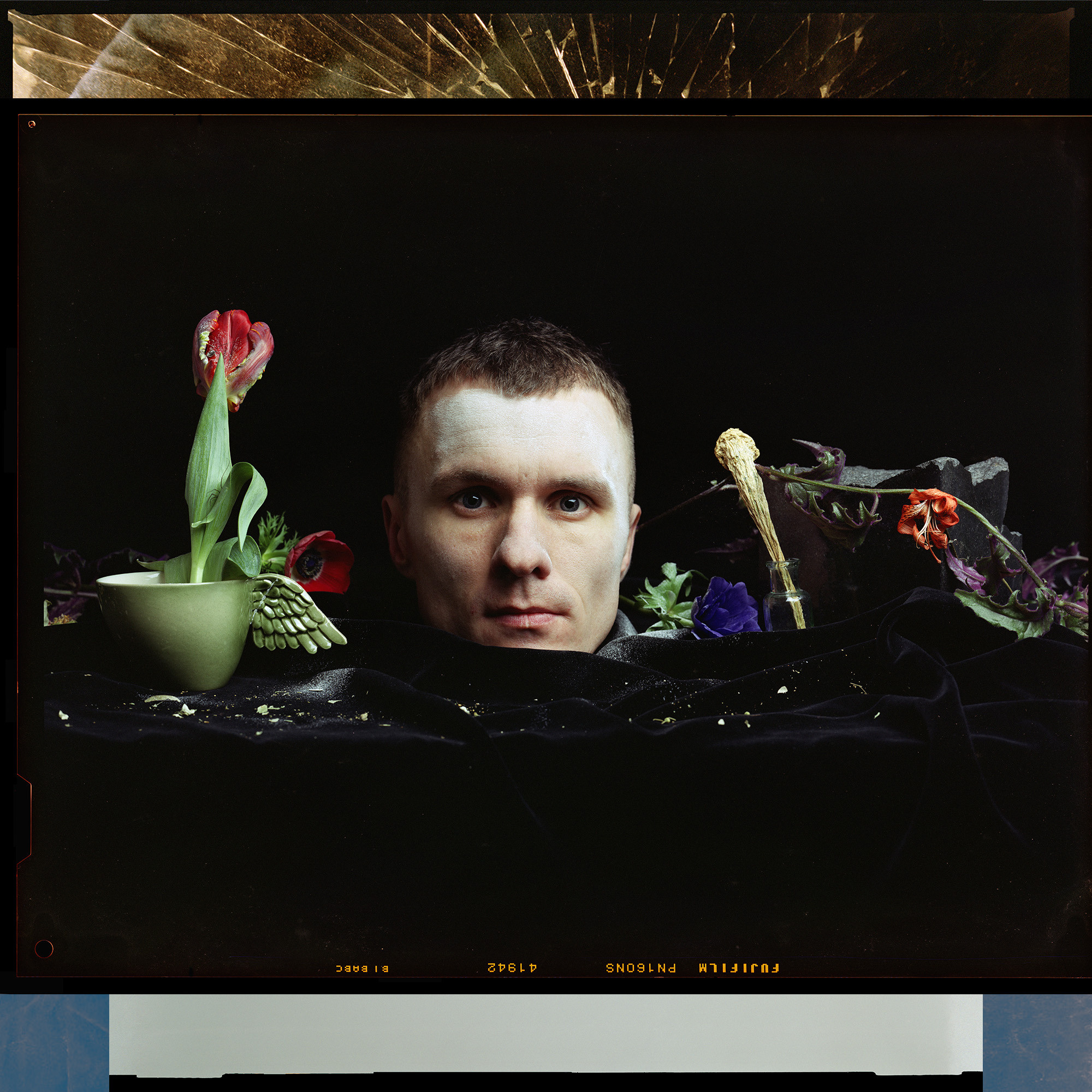 Anton in vanitas portrait. From "Inner Chamber" project. 2021