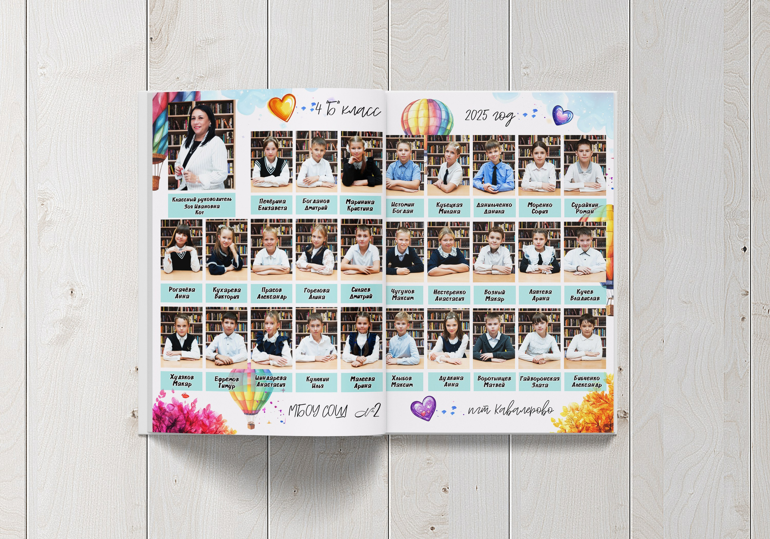 Альбом на 5 разворотов Начальная Школа. Выпускные Альбомы и Фотосессии п. Кавалерово